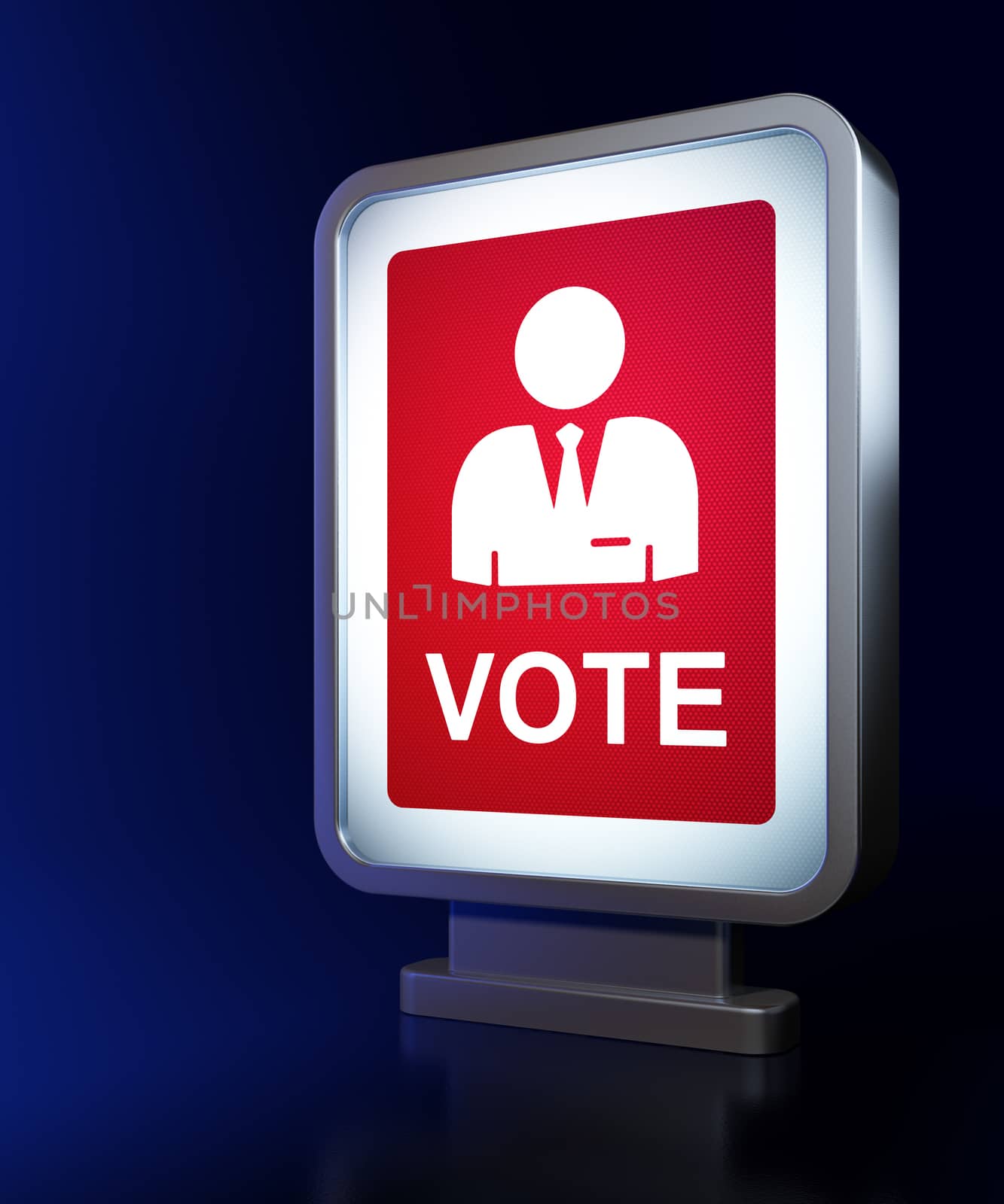 Politics concept: Ballot on advertising billboard background, 3D rendering