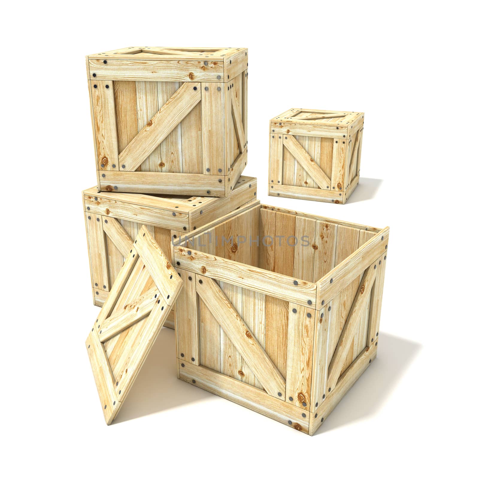 Wooden boxes. 3D by djmilic