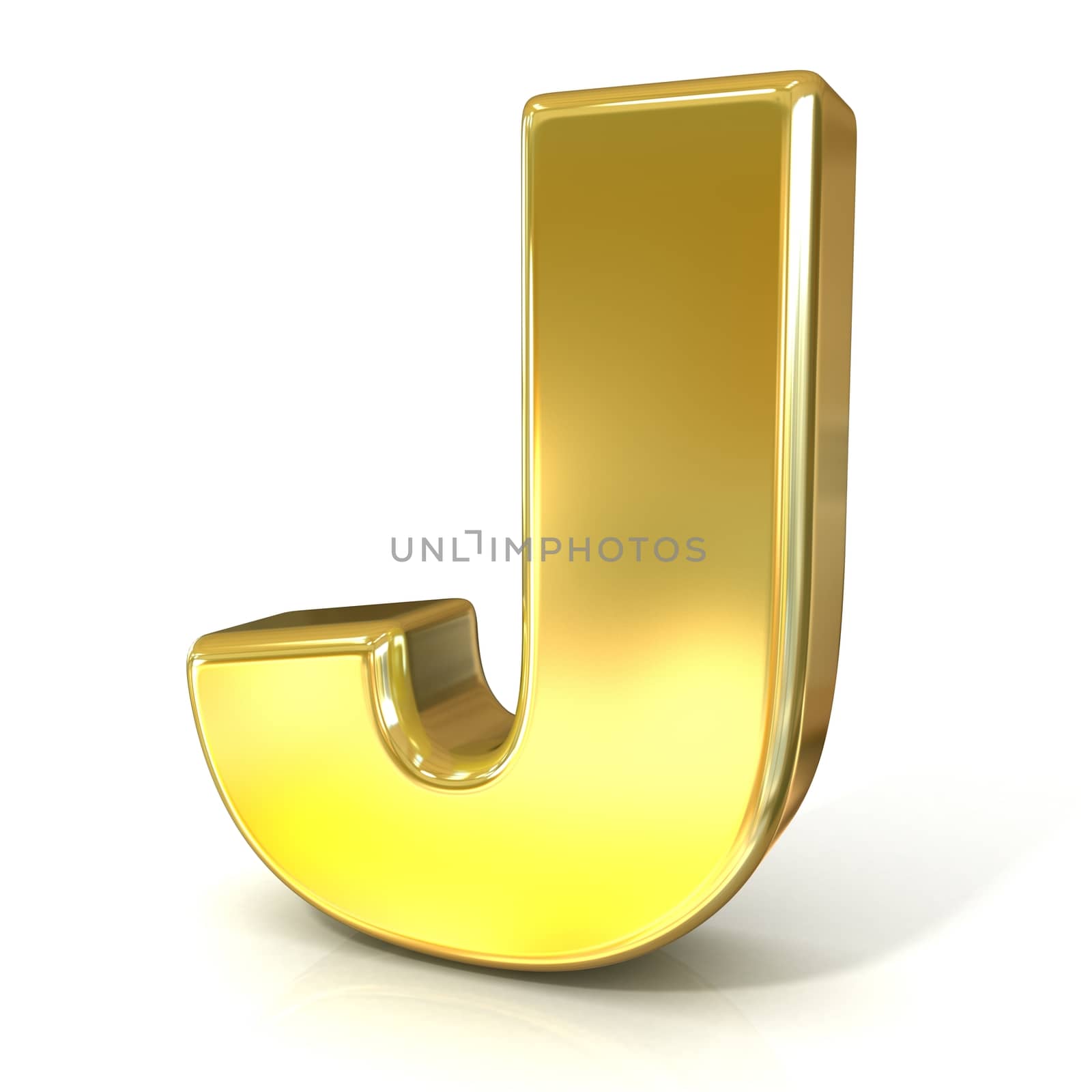 Golden font collection letter - J. 3D by djmilic