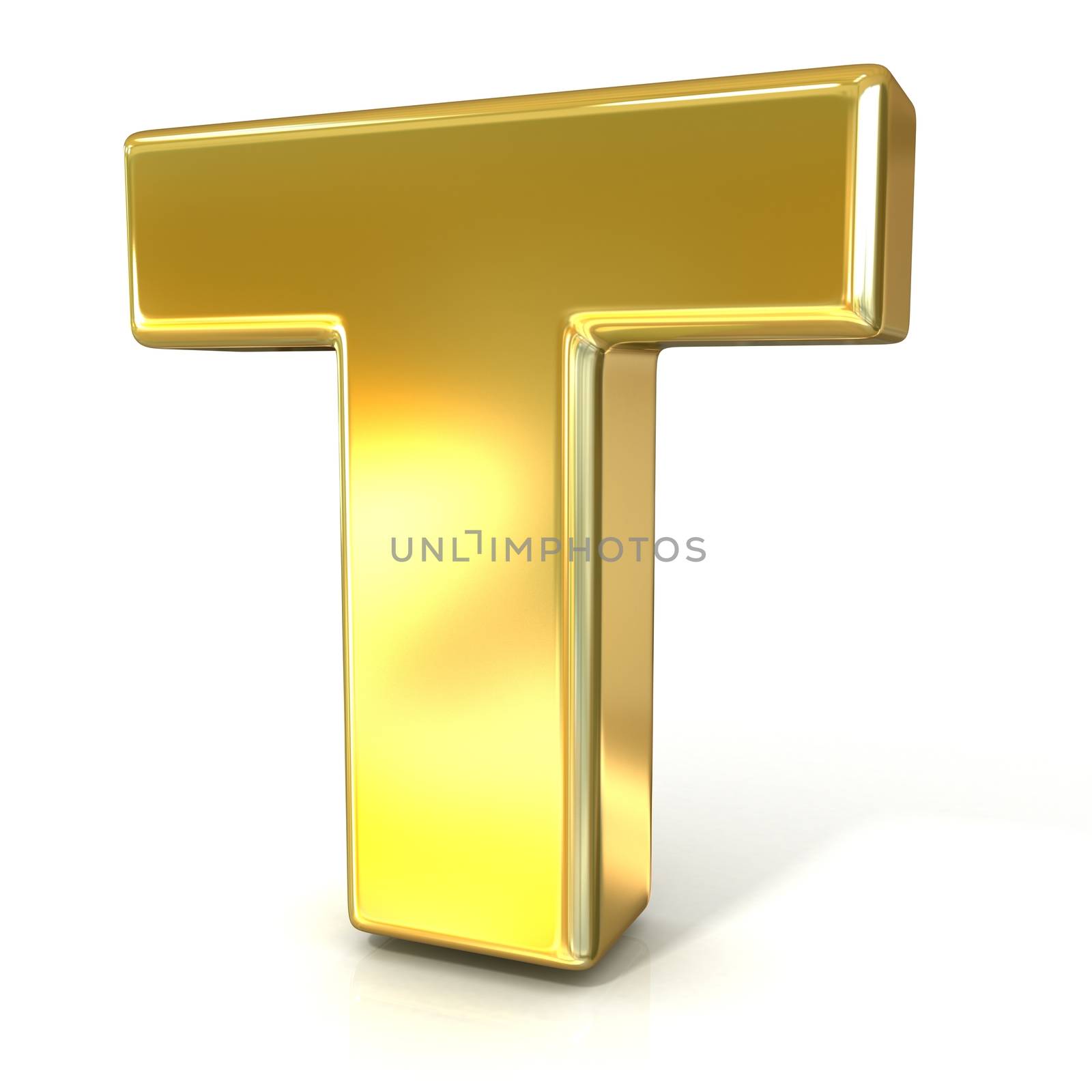 Golden font collection letter - T. 3D by djmilic