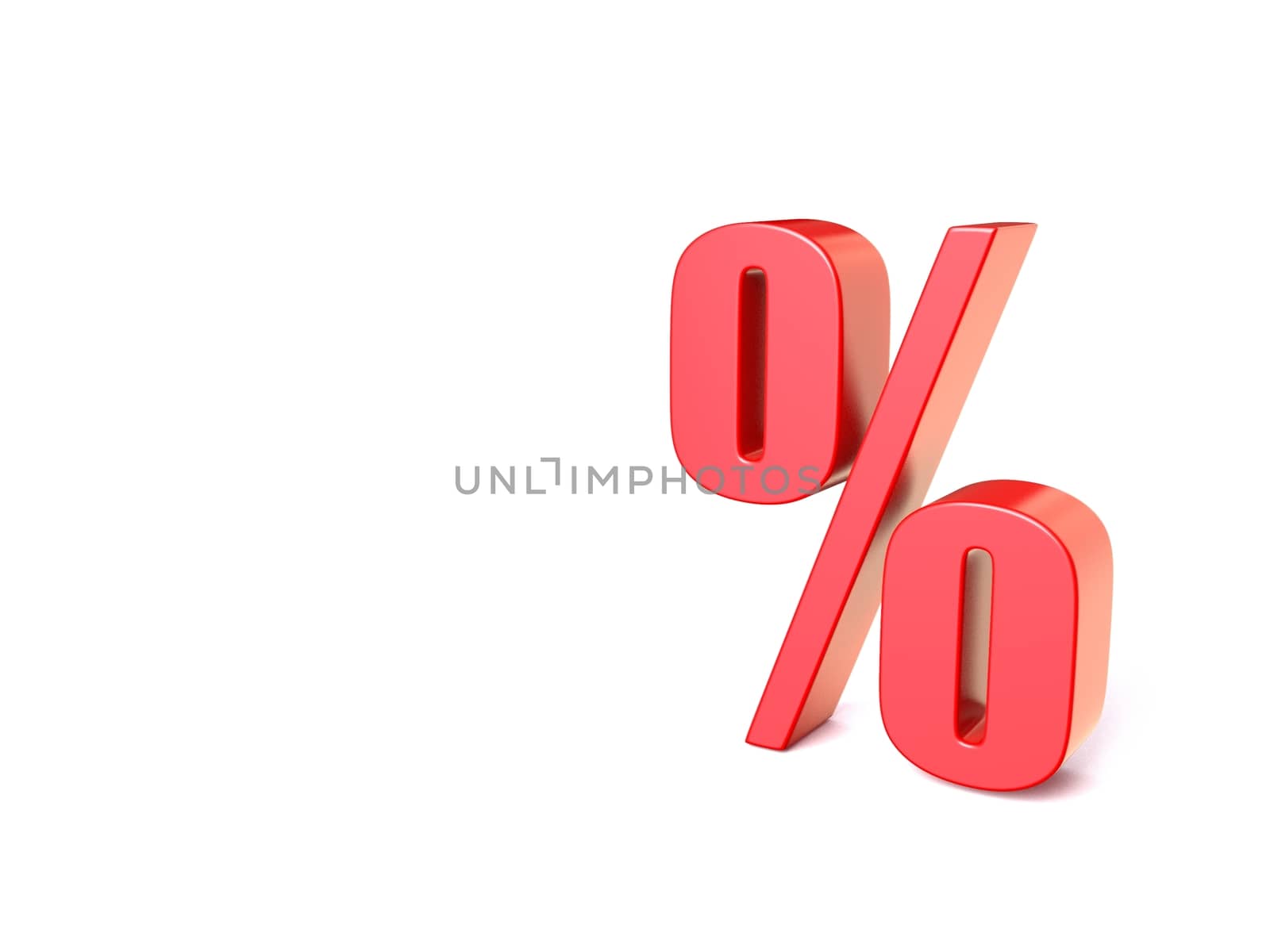 Red percentage sign. 3D by djmilic