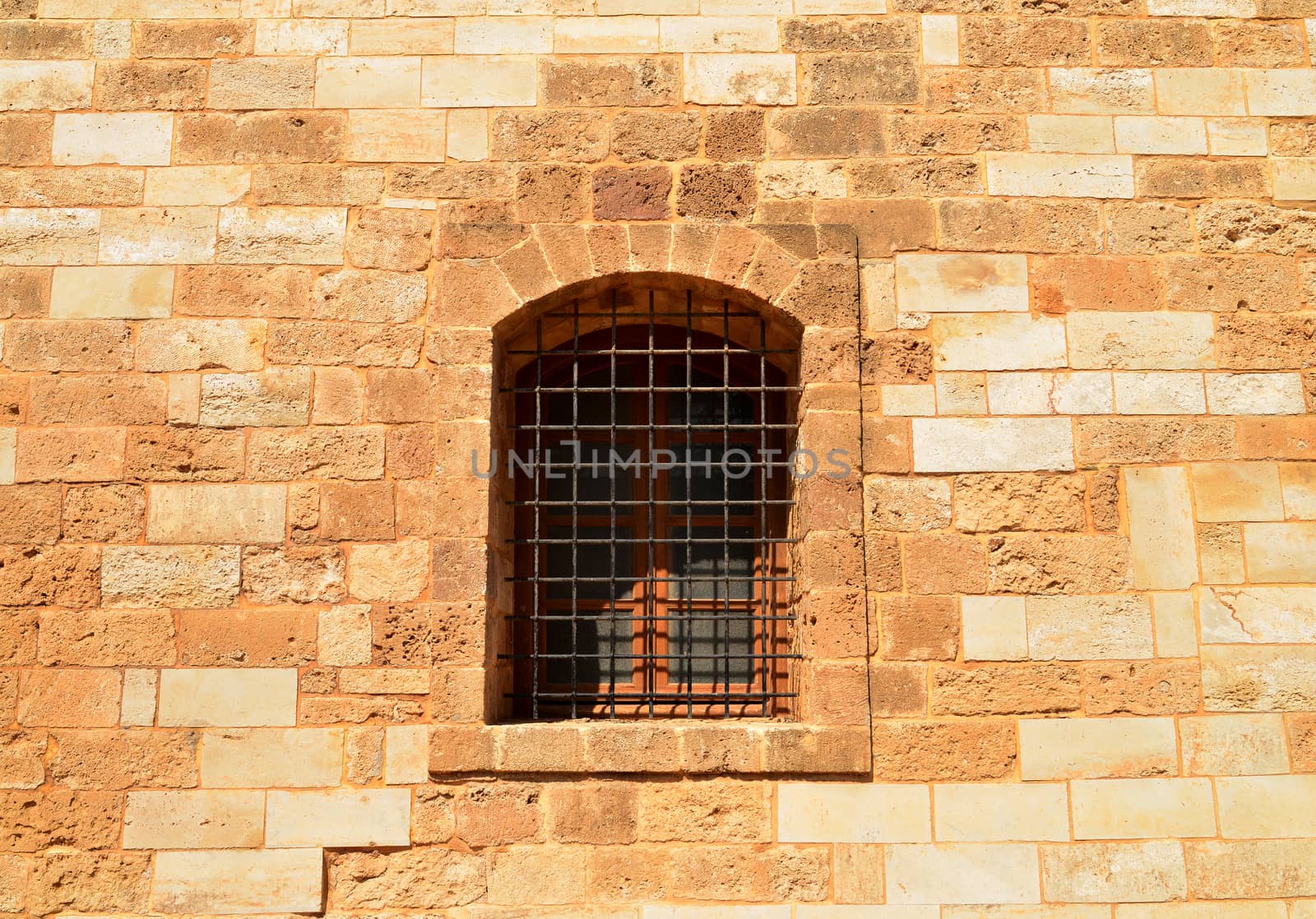 Rethymno city Greece Fortezza fortress window detail