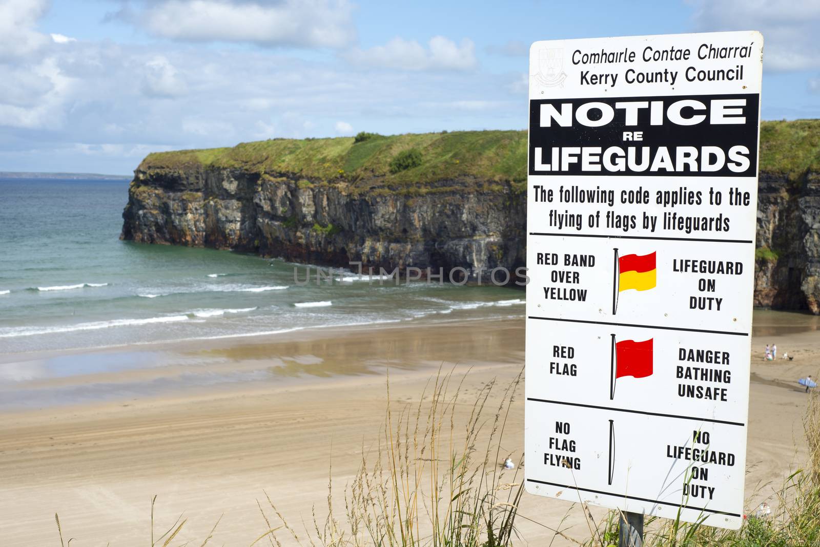 lifeguards notice at ballybunion beach in county kerry ireland on the wild atlantic way