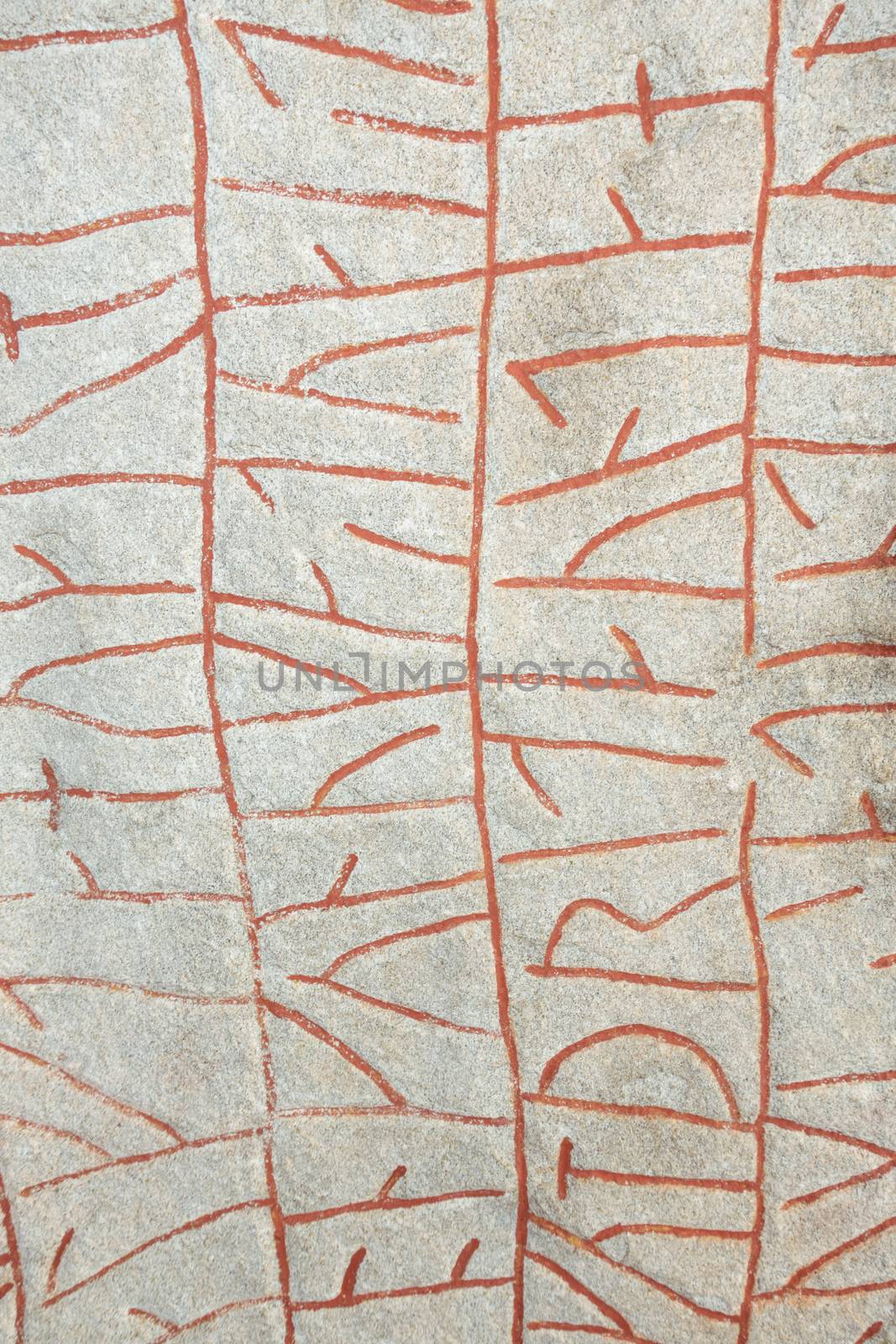 Red rune inscription on the Rok runestone