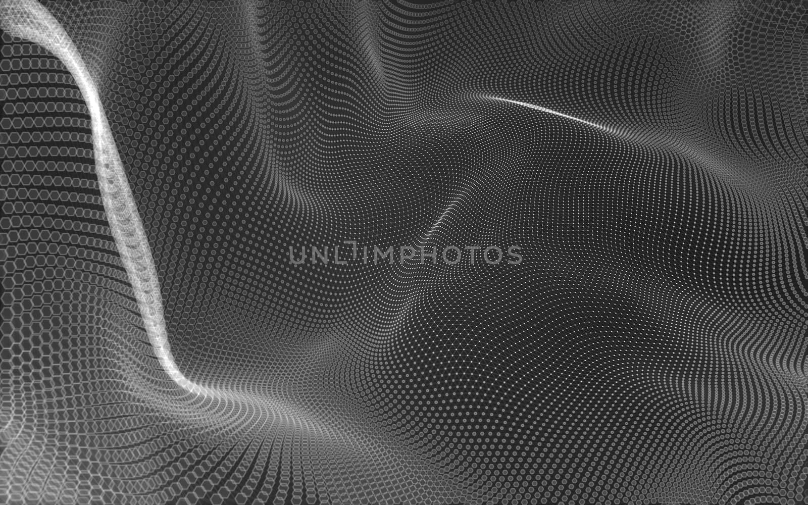 Abstract polygonal space low poly dark background, 3d rendering by teerawit