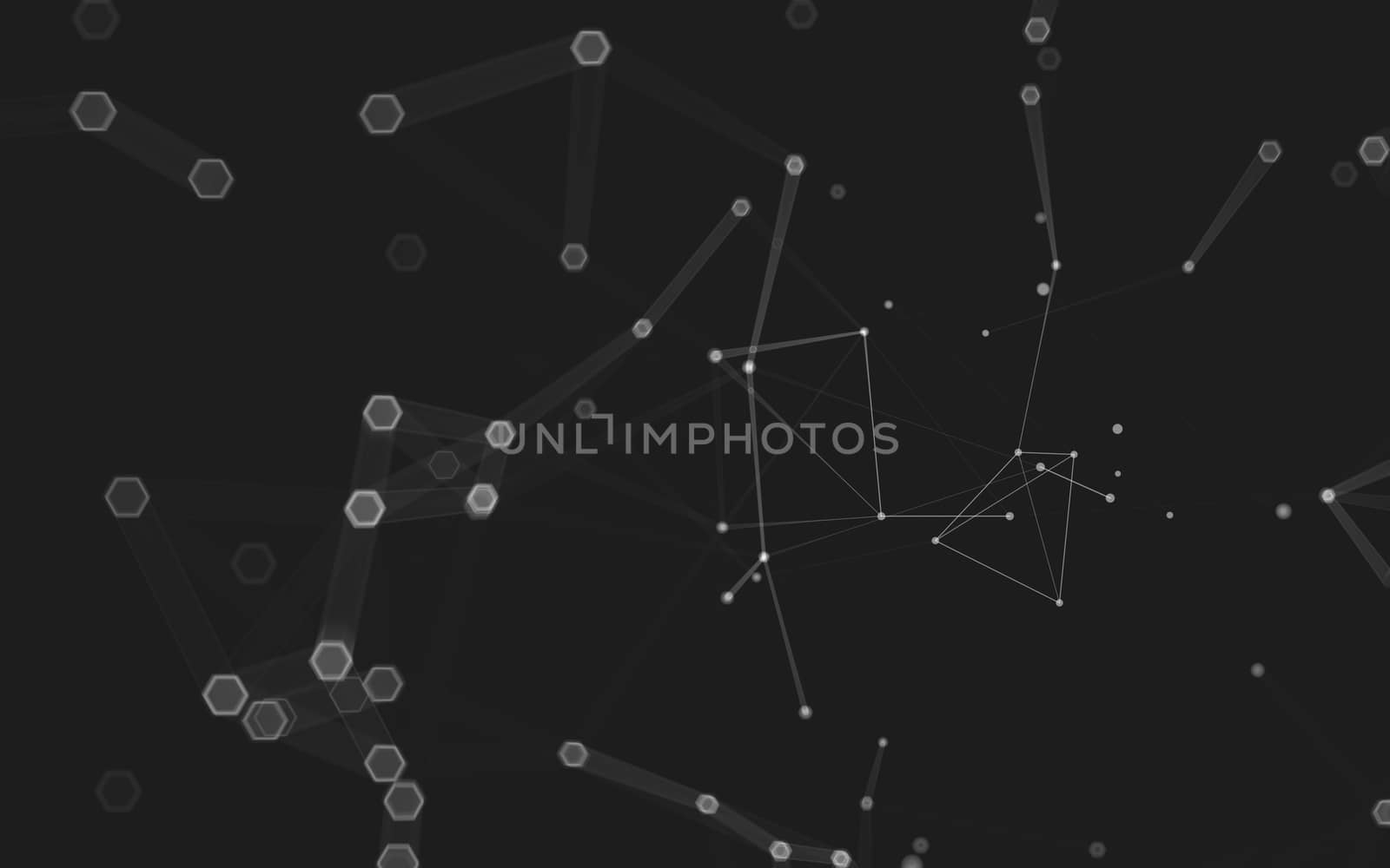 Abstract polygonal space low poly dark background with connecting dots and lines. Connection structure. 3d rendering