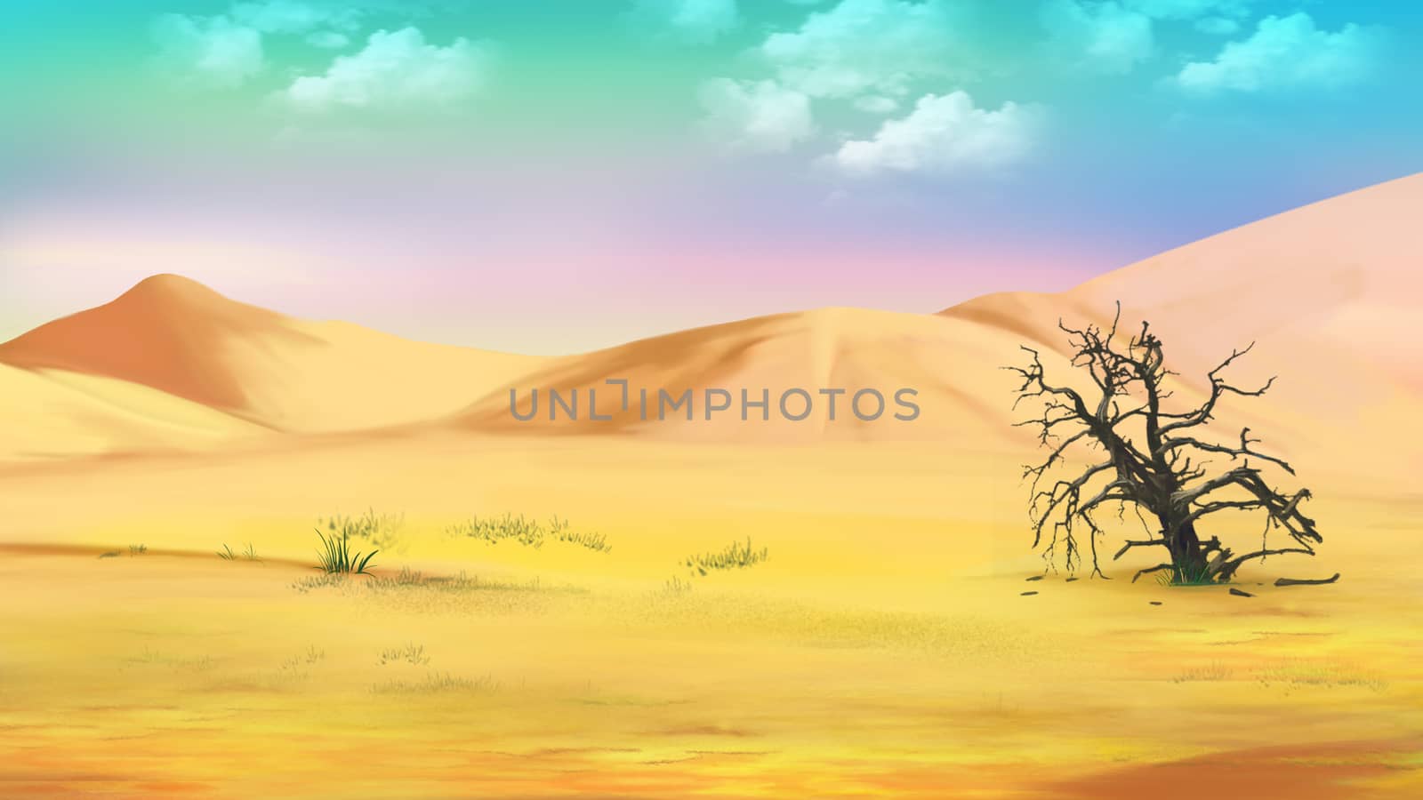 Dried Tree in the Hot Desert by Multipedia