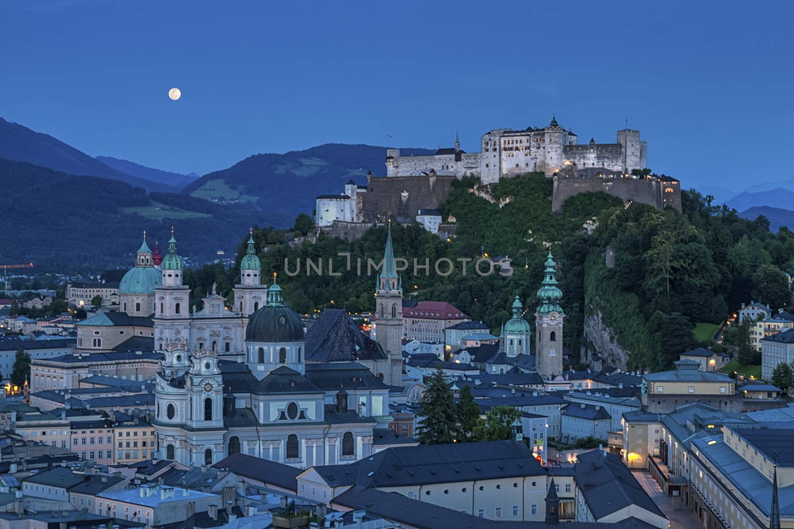 Salzburg city with Hohensalzburg Fortress, Salzburger Land, Austria by Elenaphotos21