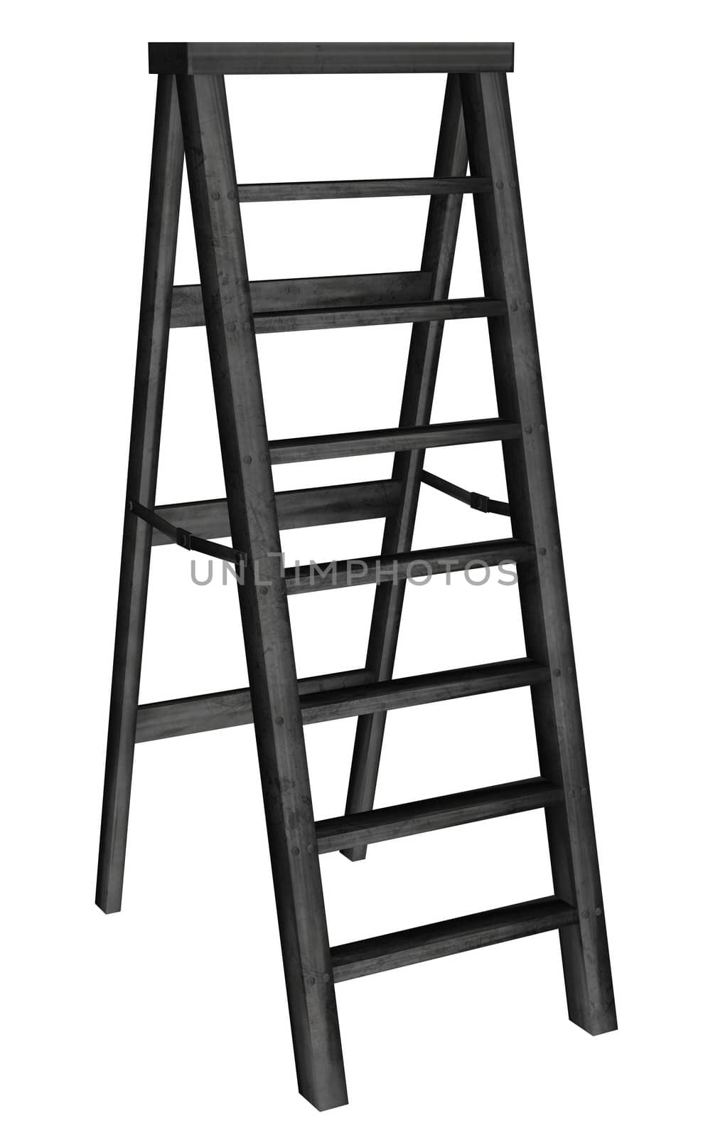 Ladder isolated in white background - 3D render