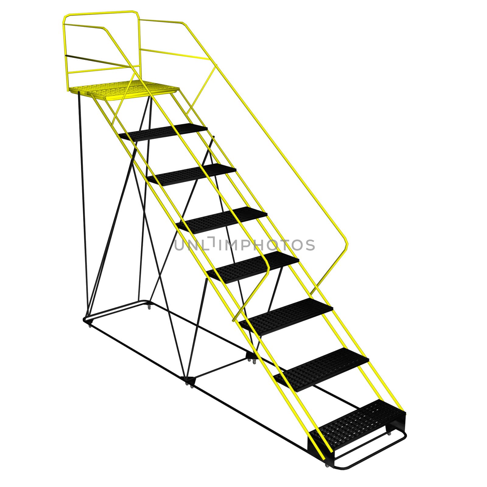 Ladder with platform - 3D render by Elenaphotos21
