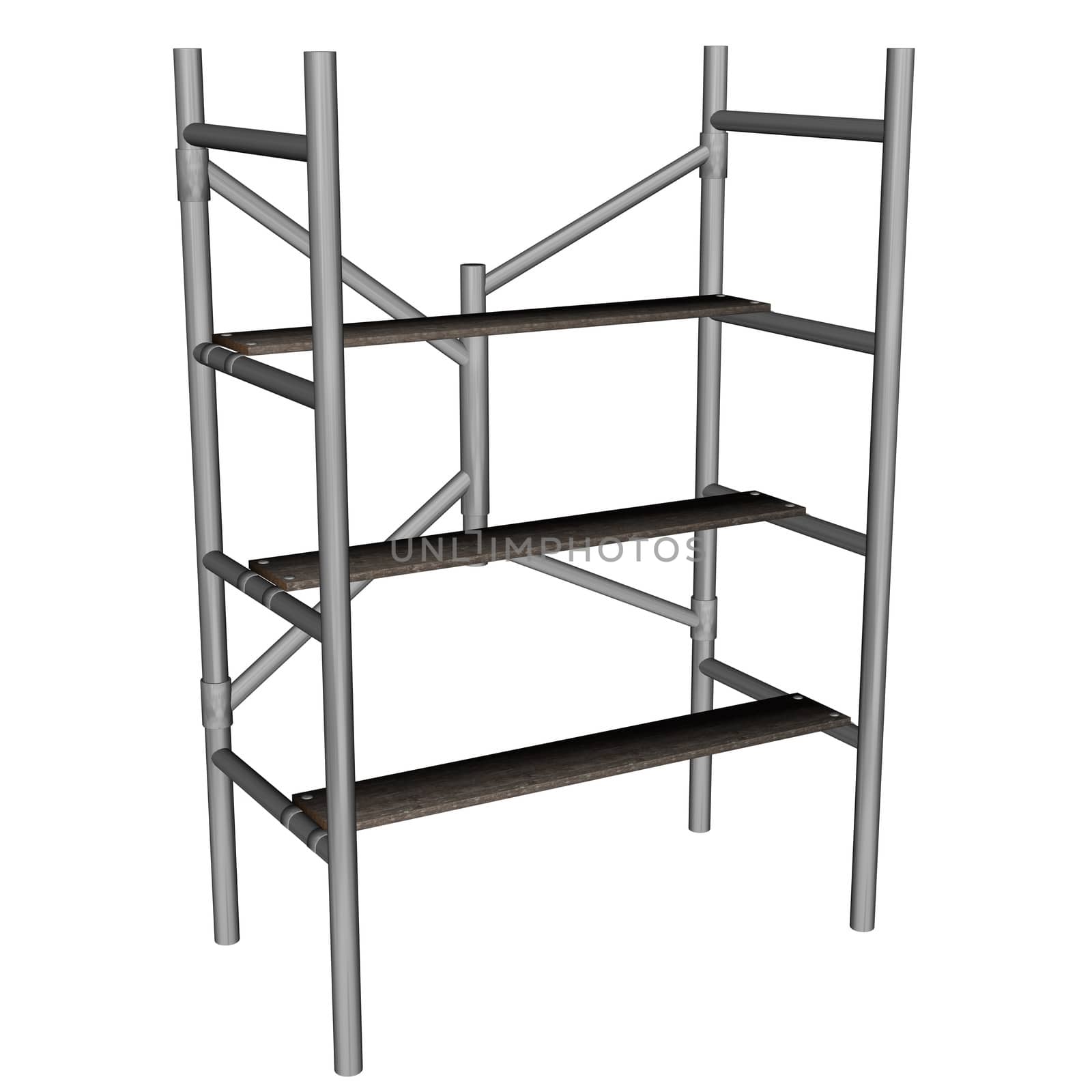 Scaffolding ladder isolated in white background - 3D render