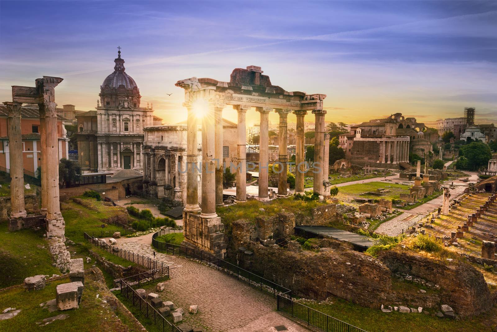 Roman Forum. Image of Roman Forum in Rome, Italy during sunrise.