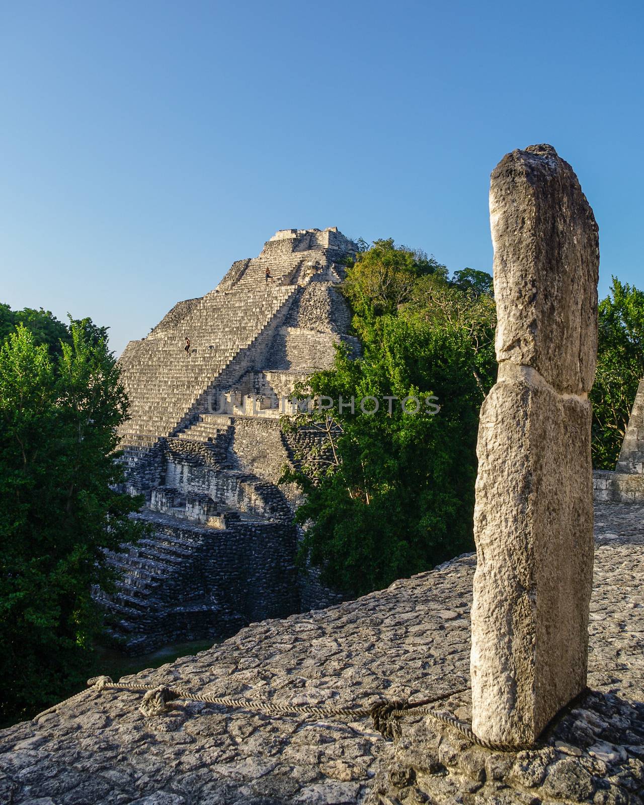 Pyramid. Ruins of the ancient Mayan city of Becan, Mexico