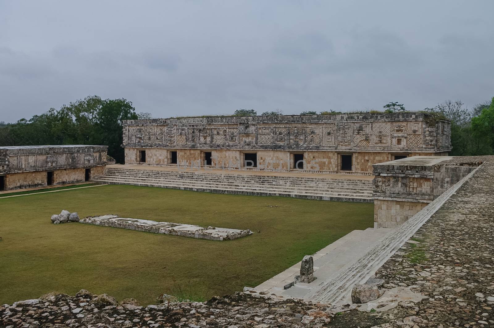 The archaeological area Uxmal, the ruins of the palace. Mexico