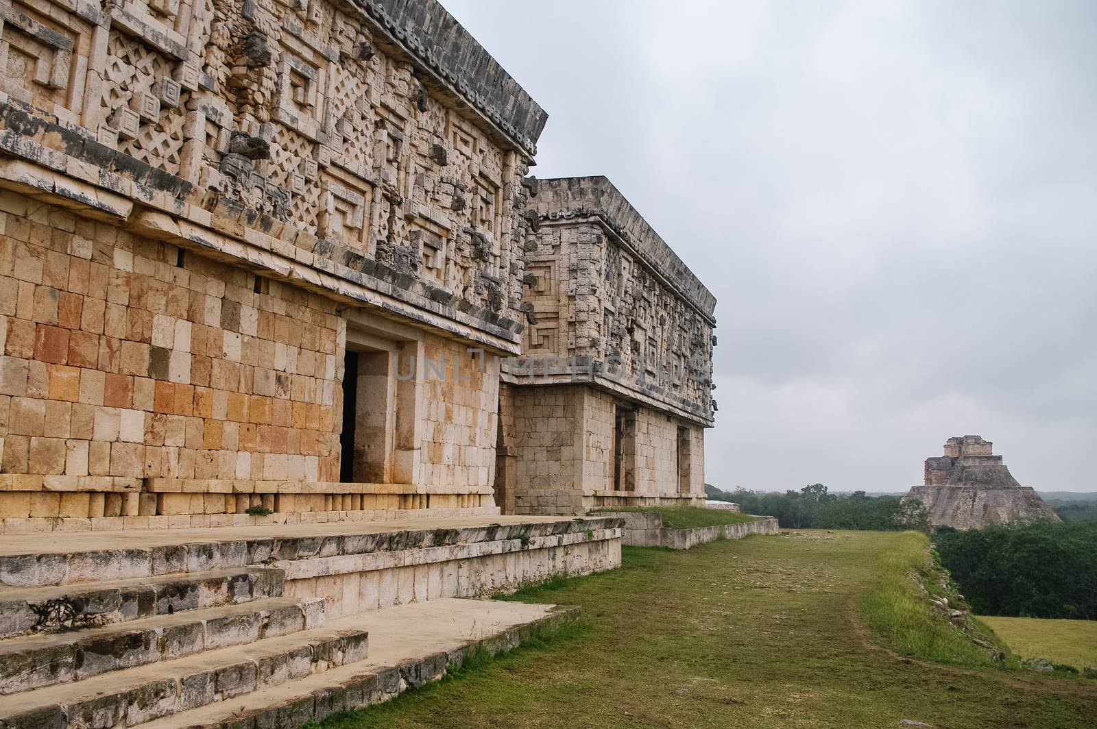 Ancient mayan pyramid. Uxmal, Merida, Yucatan, Mexico