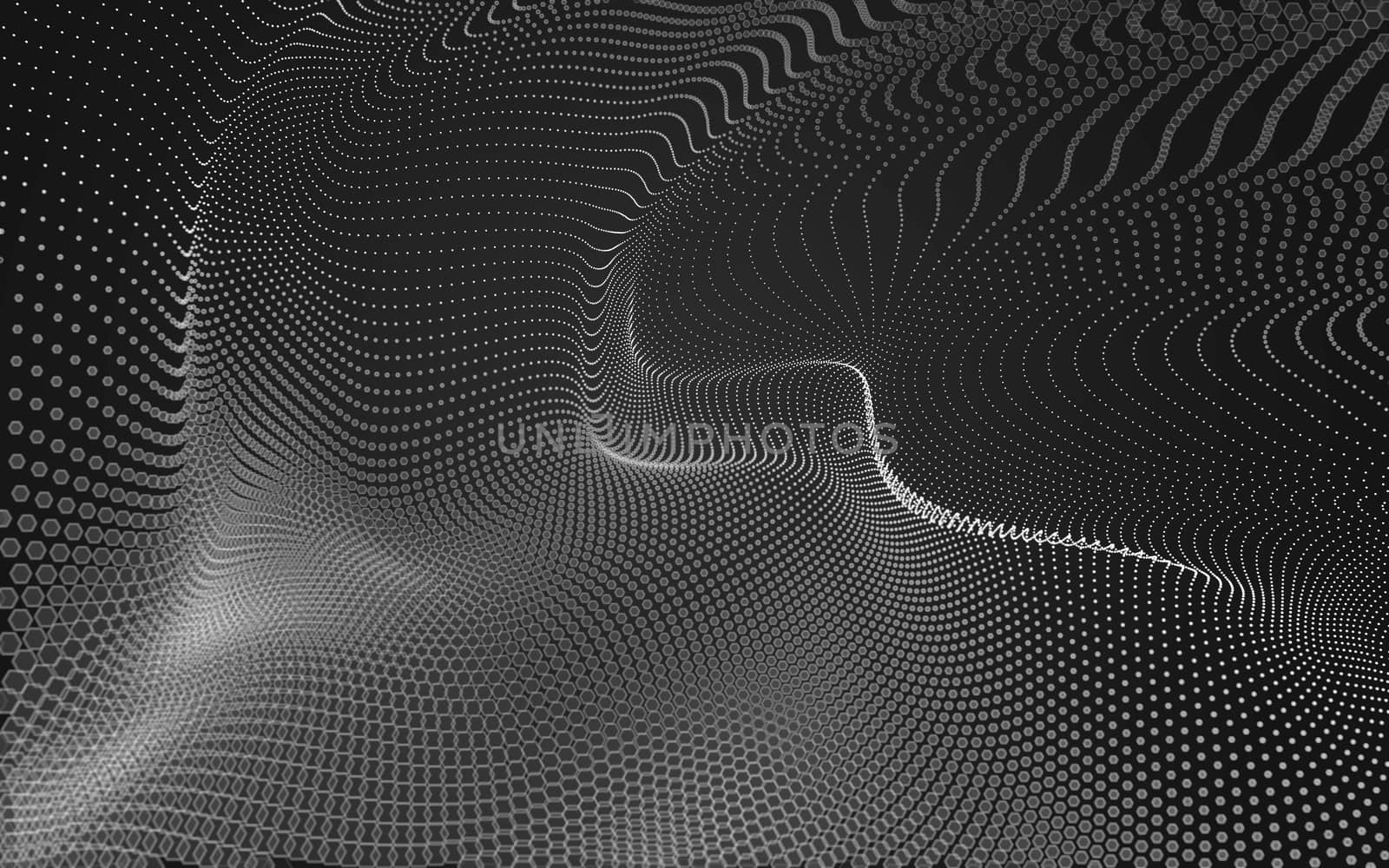 Abstract polygonal space low poly dark background with connecting dots and lines. Connection structure. 3d rendering