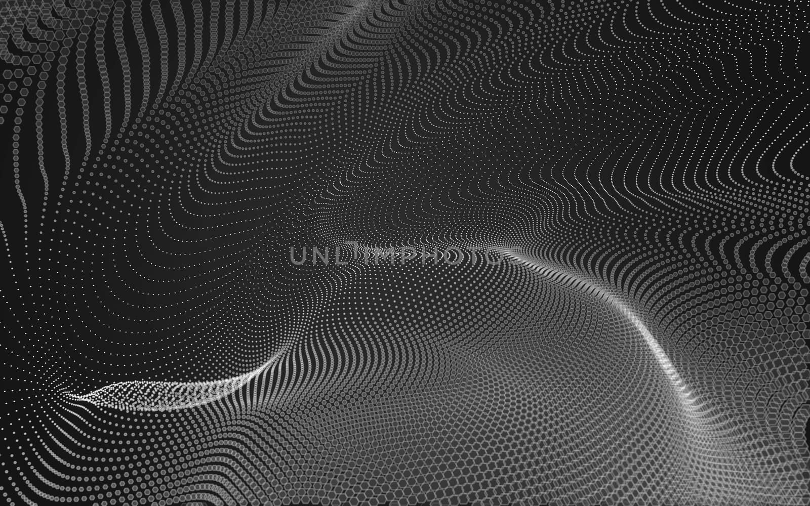 Abstract polygonal space low poly dark background with connecting dots and lines. Connection structure. 3d rendering