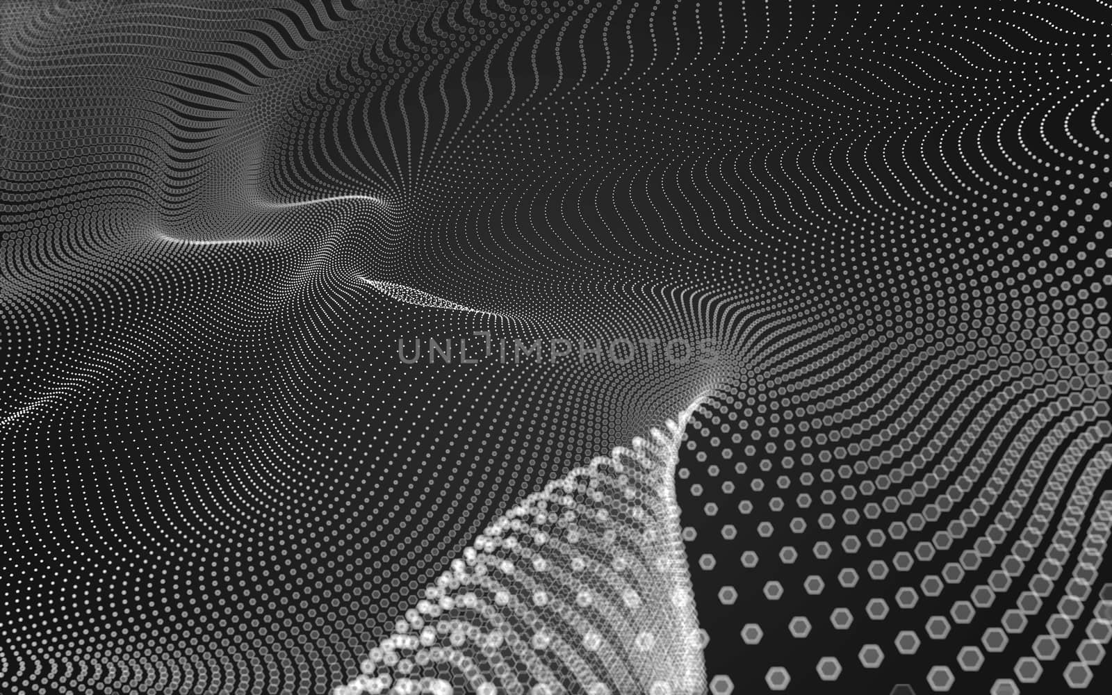 Abstract polygonal space low poly dark background with connecting dots and lines. Connection structure. 3d rendering