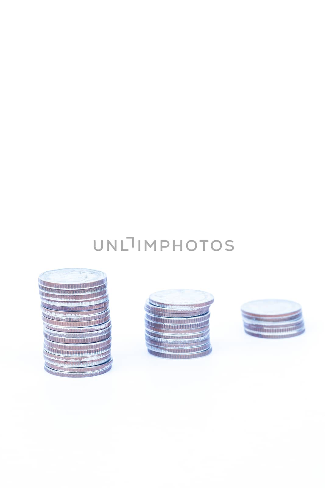 Coins isolated on white background by punsayaporn