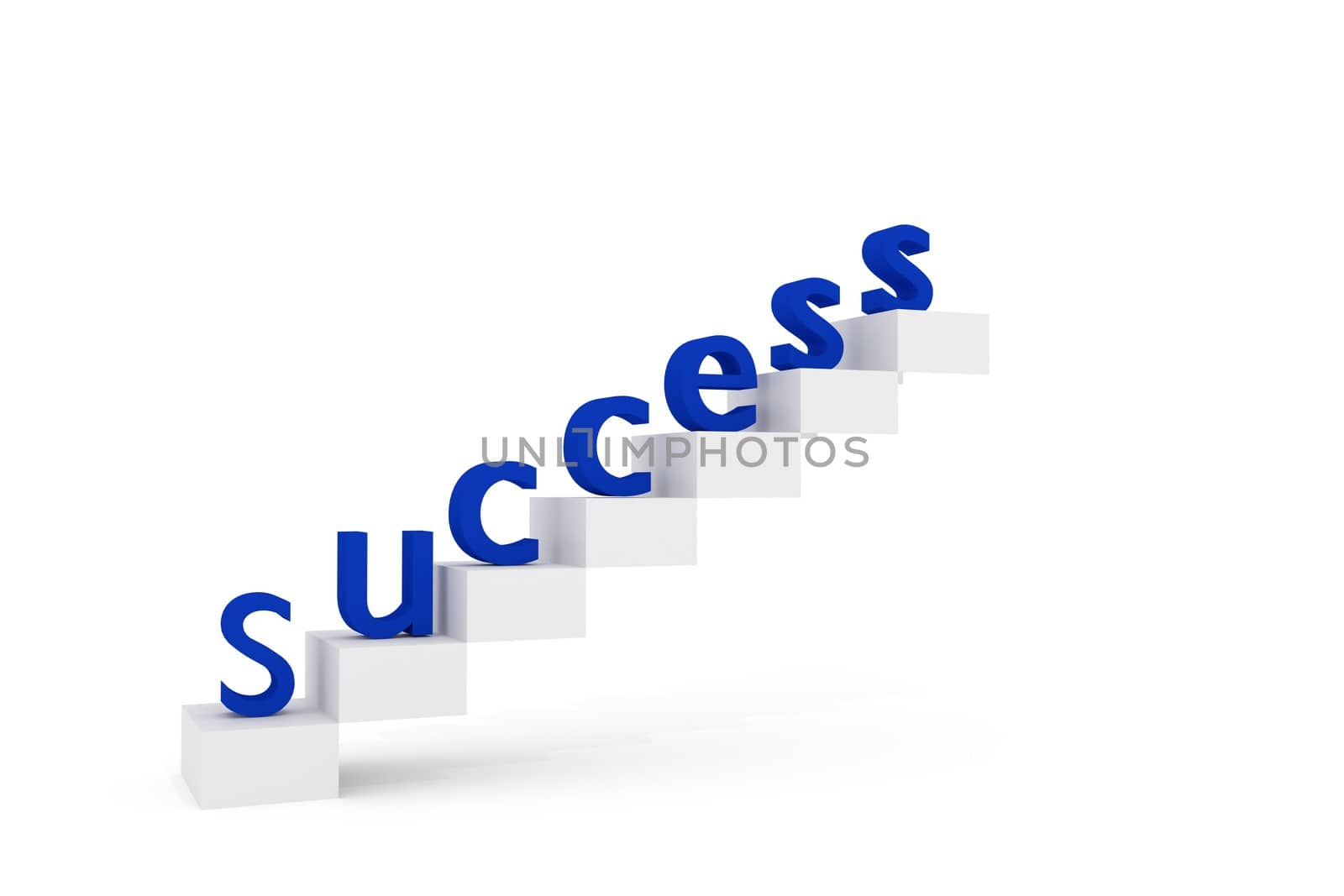 Blue Success on stairs 3D rendered illustration by abeckman2706