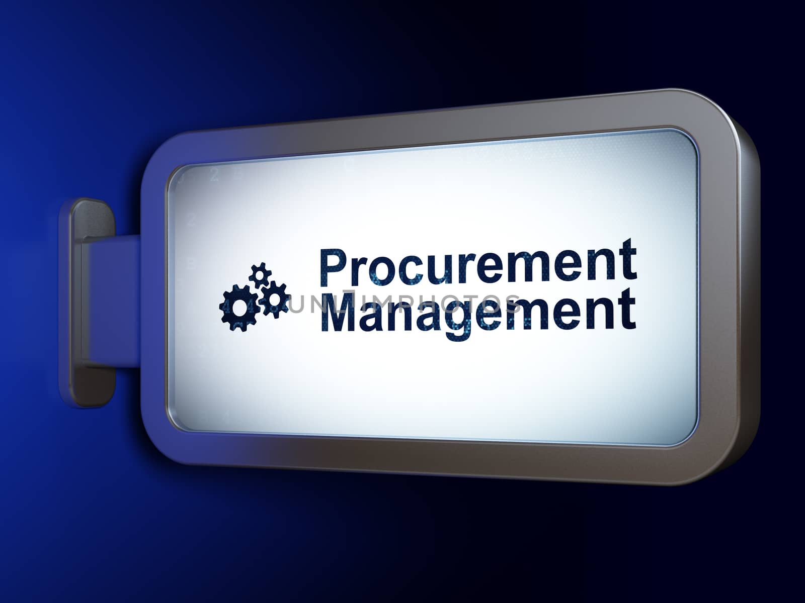 Finance concept: Procurement Management and Gears on billboard background by maxkabakov