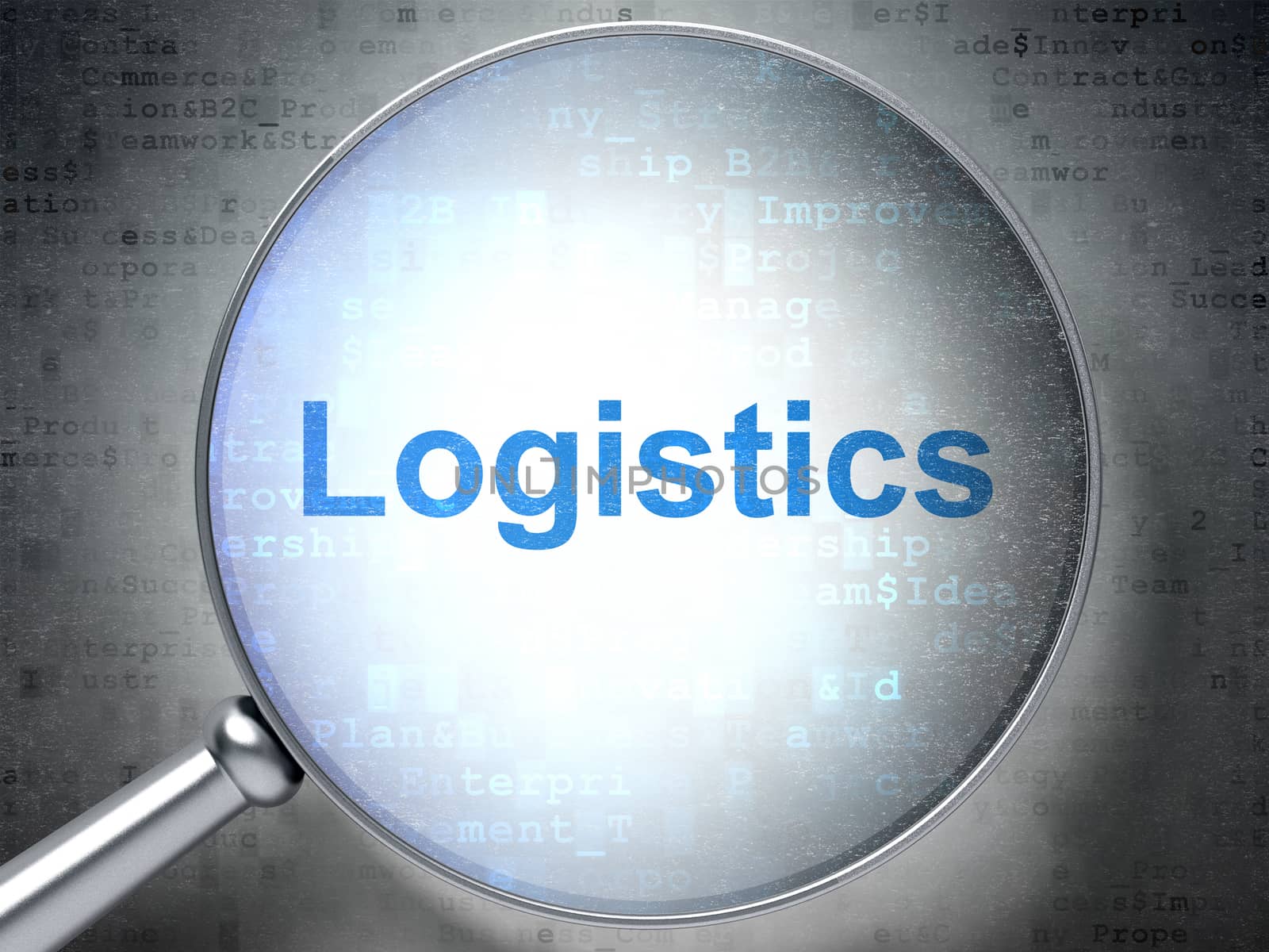 Finance concept: Logistics with optical glass by maxkabakov