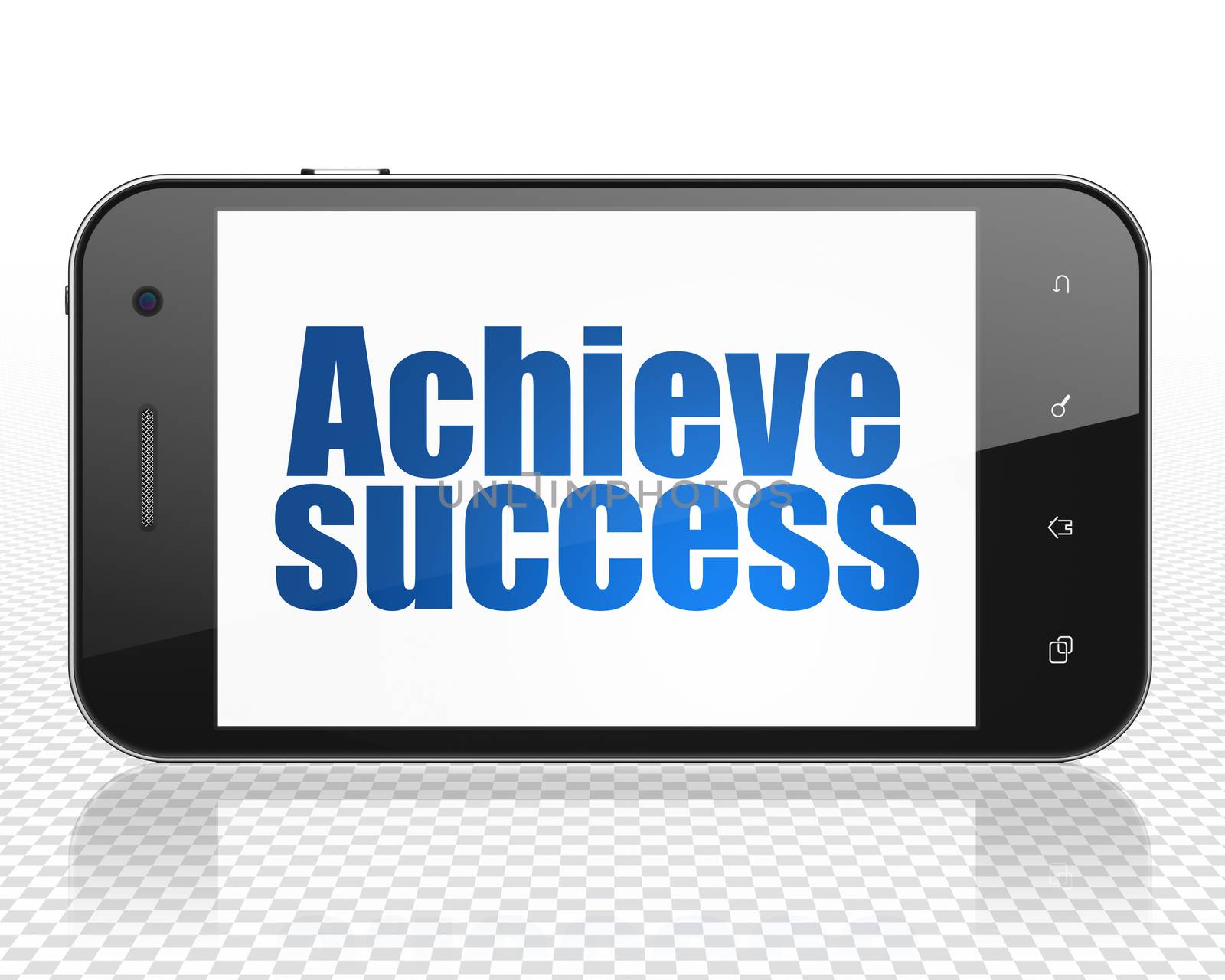 Finance concept: Smartphone with Achieve Success on display by maxkabakov