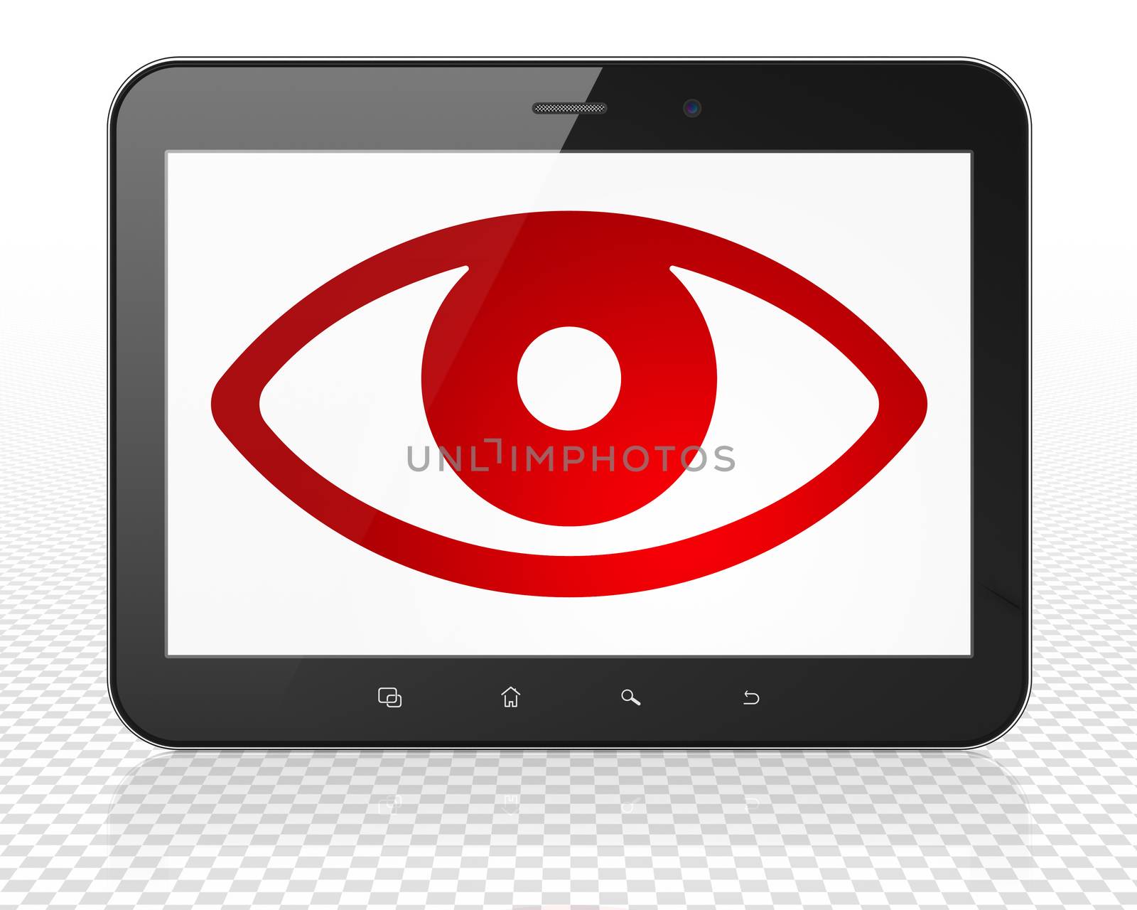 Protection concept: Tablet Pc Computer with Eye on display by maxkabakov