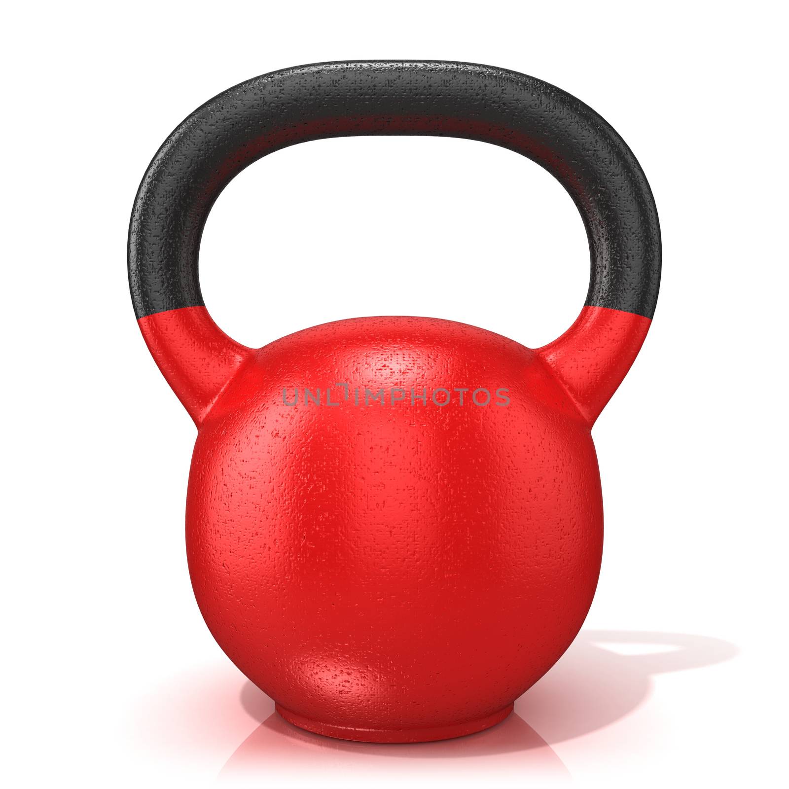 Red kettle bell weight, isolated on a white background. 3D by djmilic