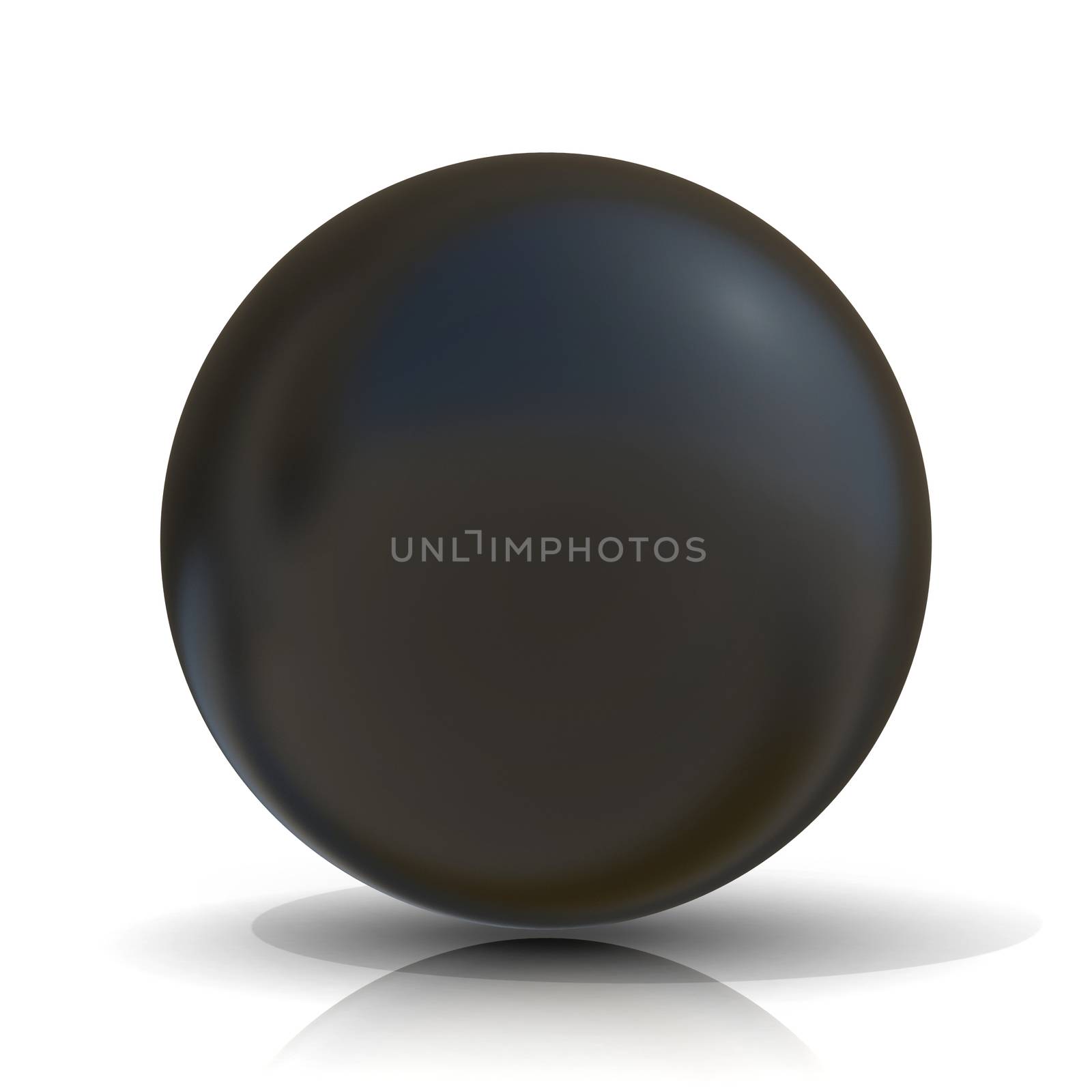 3D black sphere isolated on white background