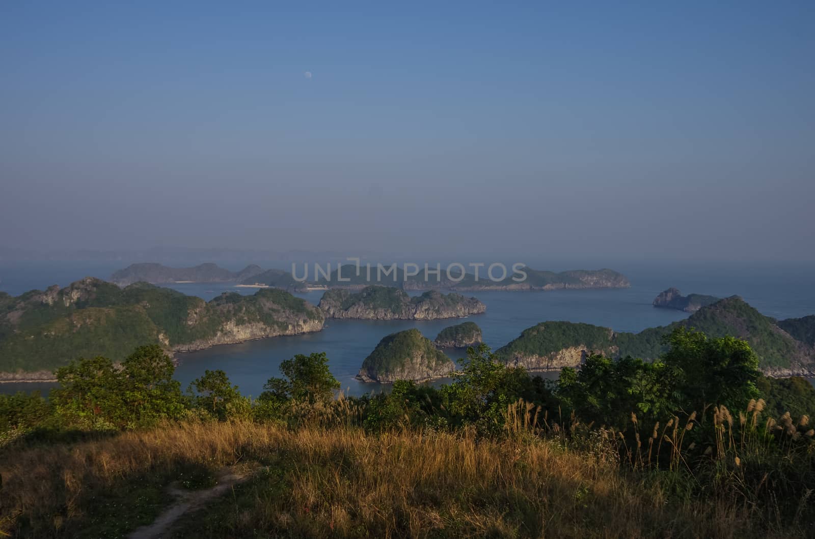 View to Ha Long bay from Cannon Fort of Cat Ba Island, Vietnam