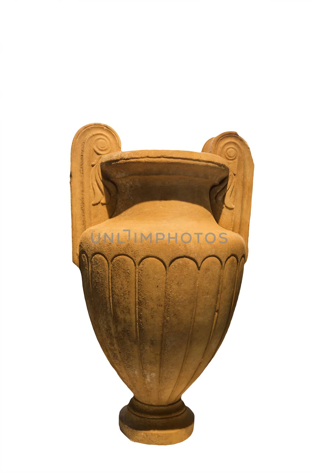 Ancient greek vase isolated on white background