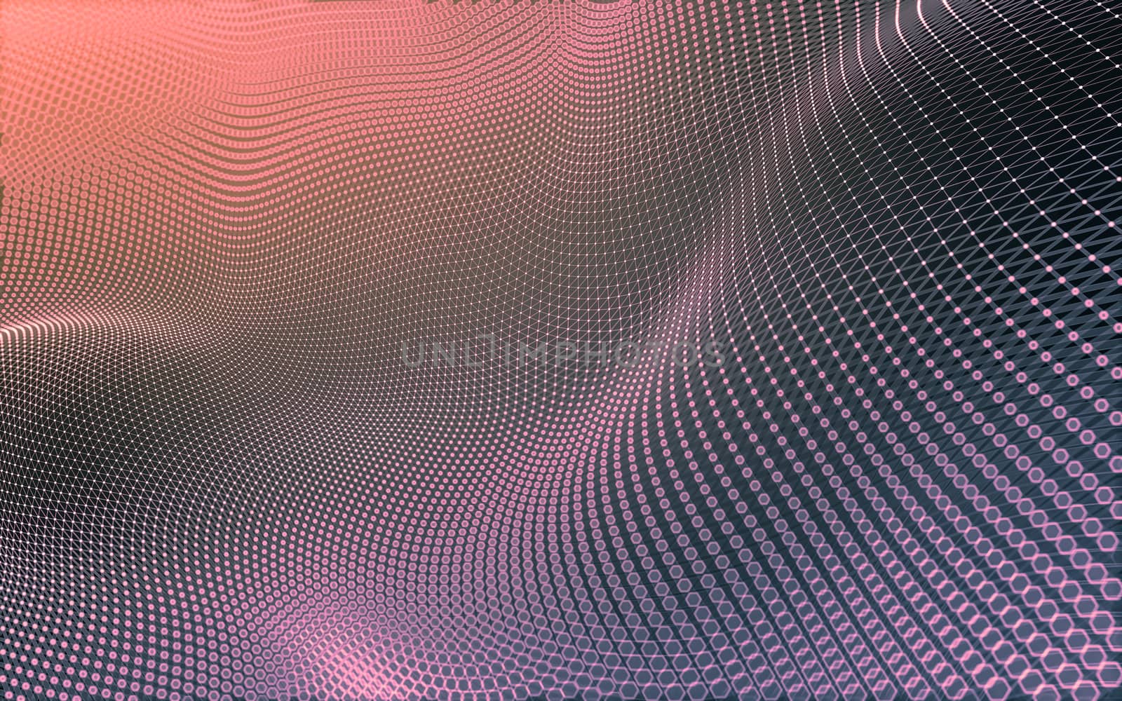 Abstract polygonal space low poly dark background with connecting dots and lines. Connection structure. 3d rendering