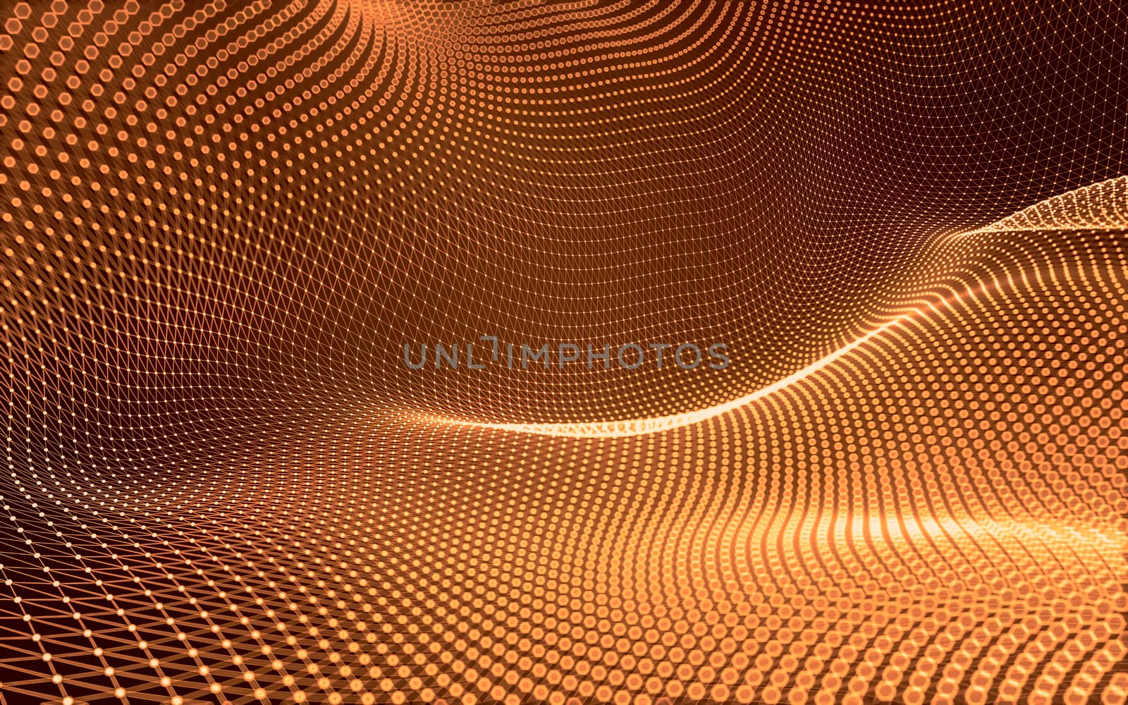 Abstract polygonal space low poly dark background with connecting dots and lines. Connection structure. 3d rendering