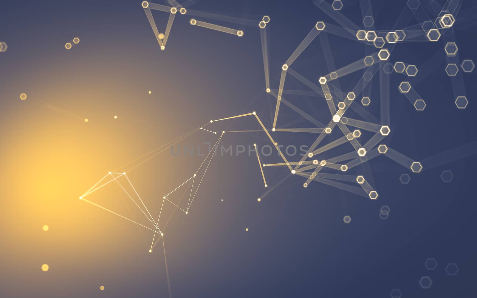 Abstract polygonal space low poly dark background with connecting dots and lines. Connection structure. 3d rendering