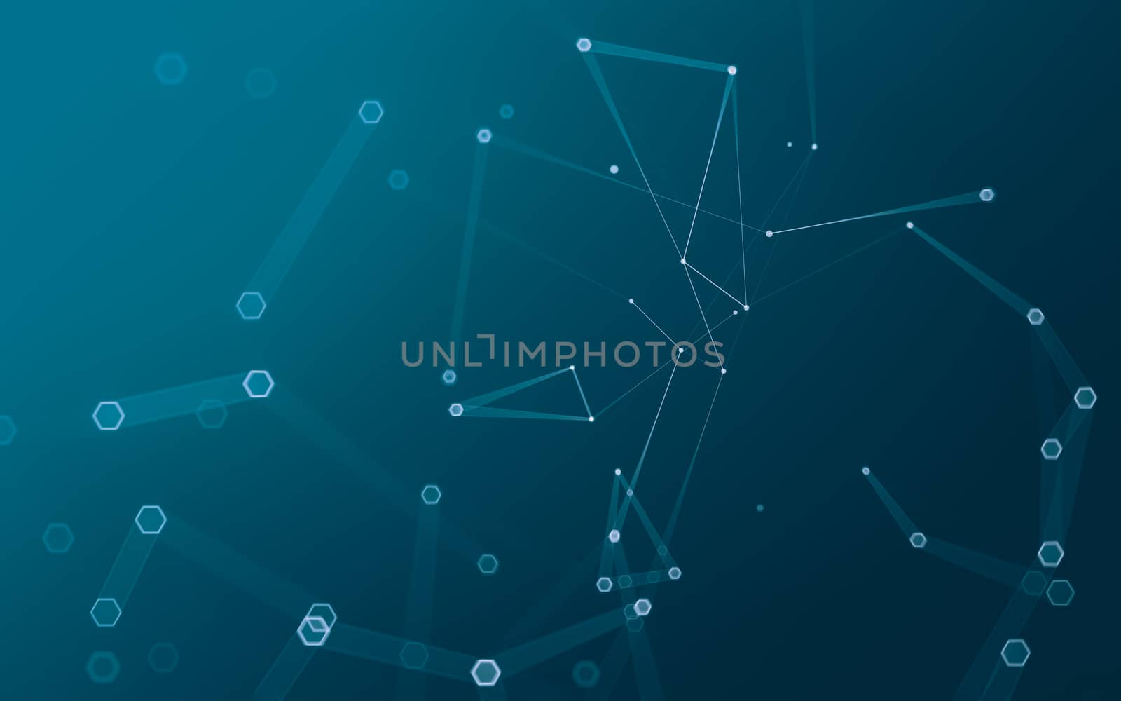 Abstract polygonal space low poly dark background with connecting dots and lines. Connection structure. 3d rendering