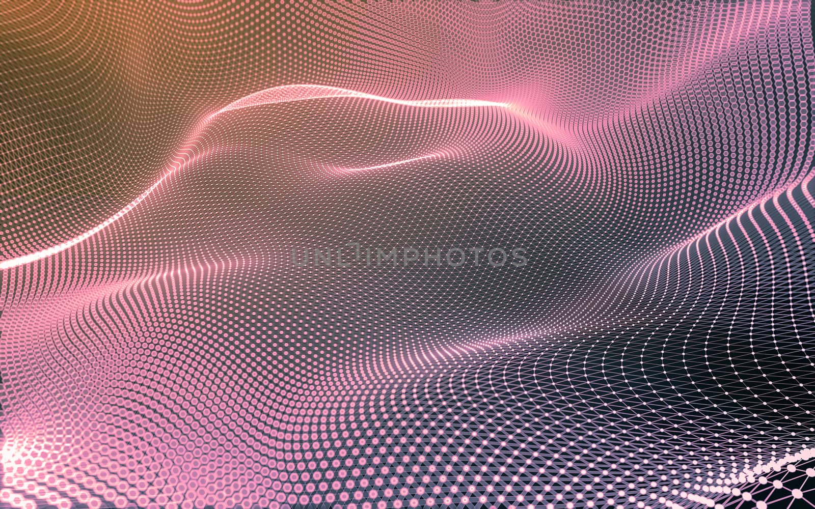 Abstract polygonal space low poly dark background with connecting dots and lines. Connection structure. 3d rendering