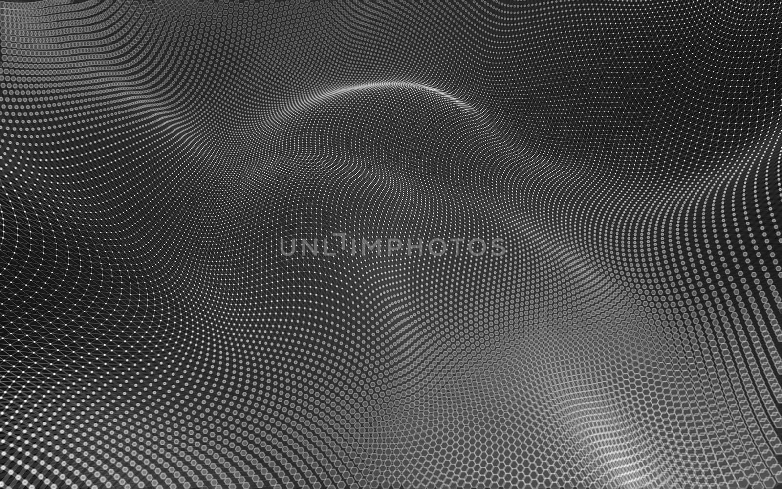 Abstract polygonal space low poly dark background, 3d rendering by teerawit