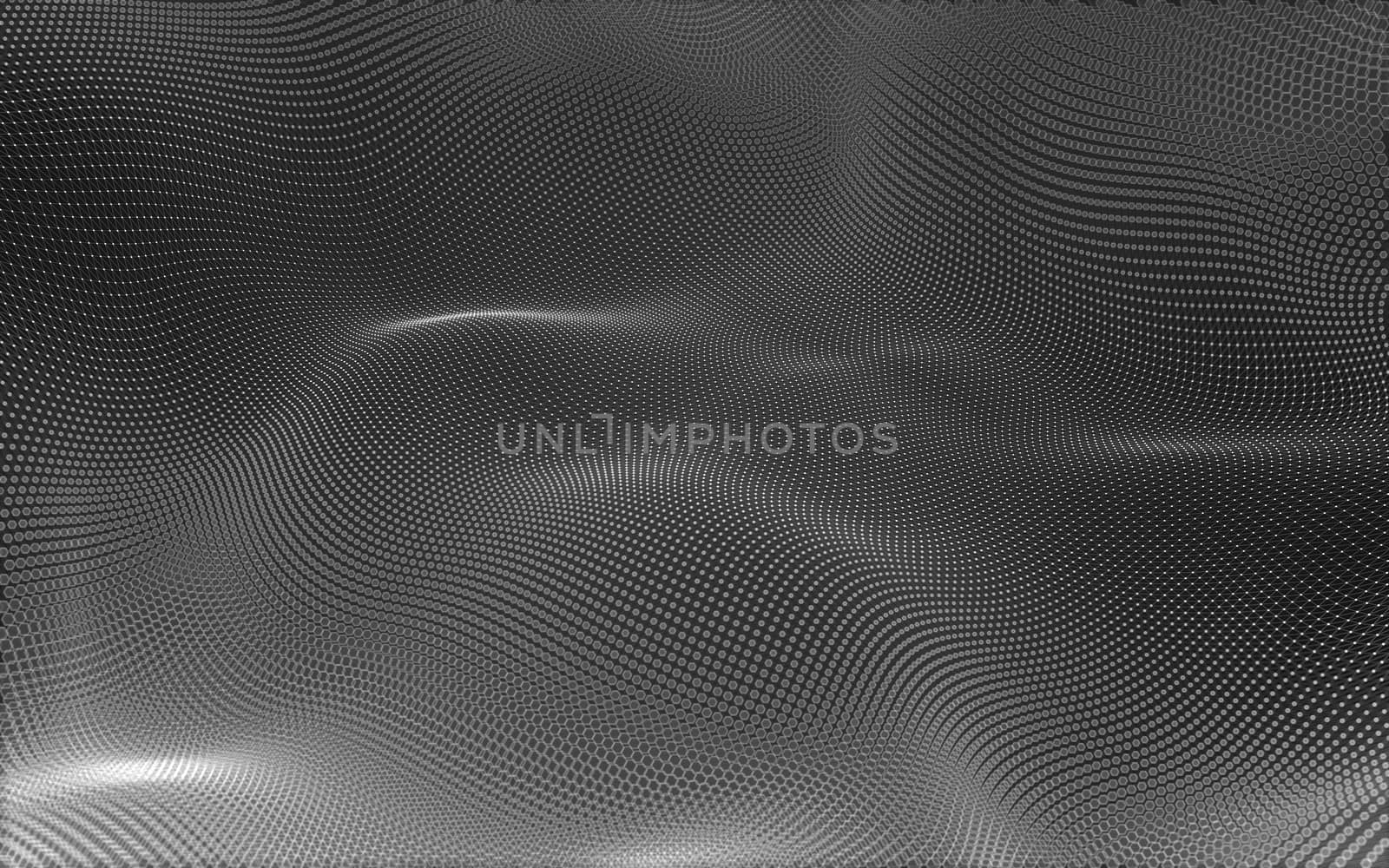 Abstract polygonal space low poly dark background, 3d rendering by teerawit