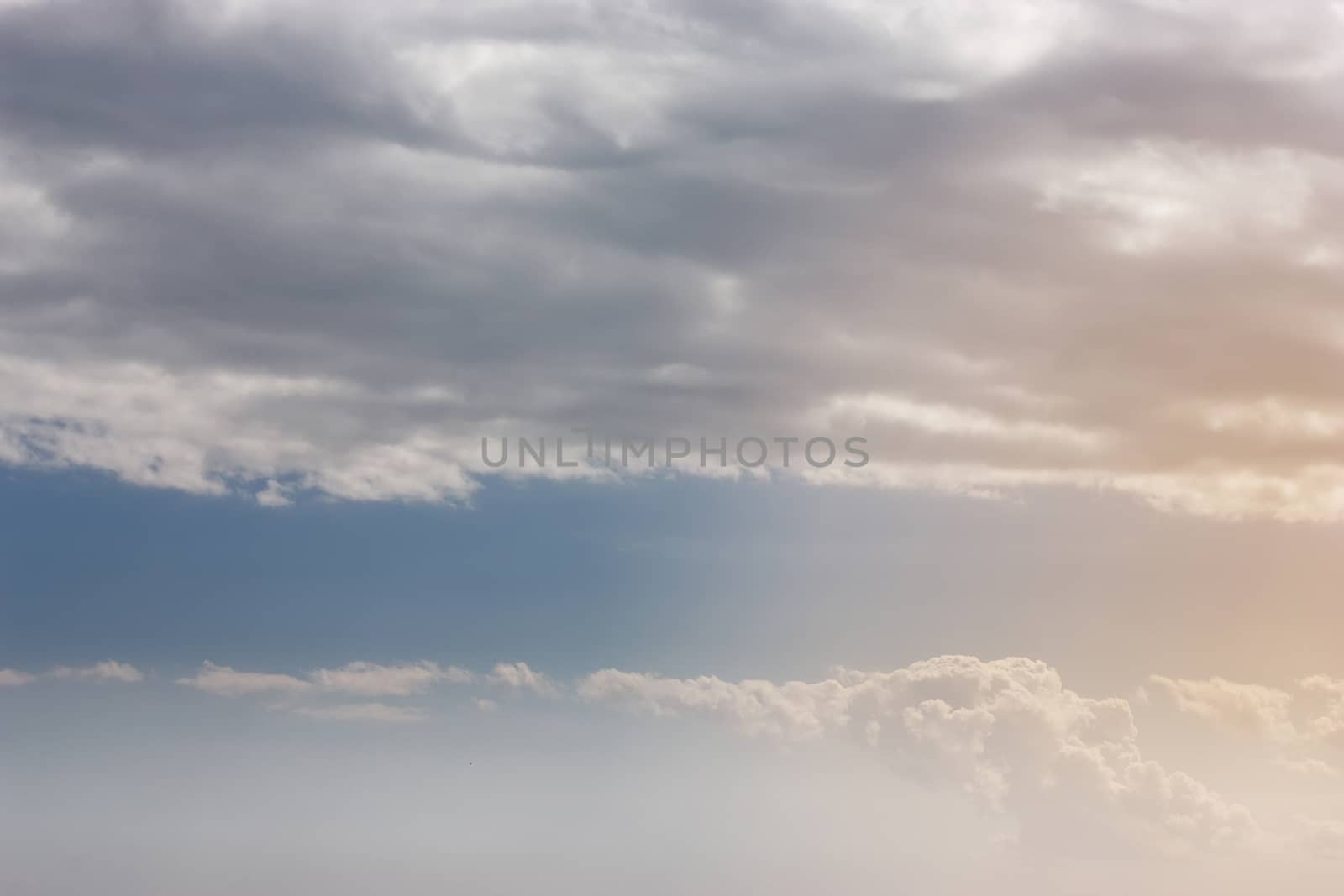Beautiful Blue Sky Background Template With Some Space
