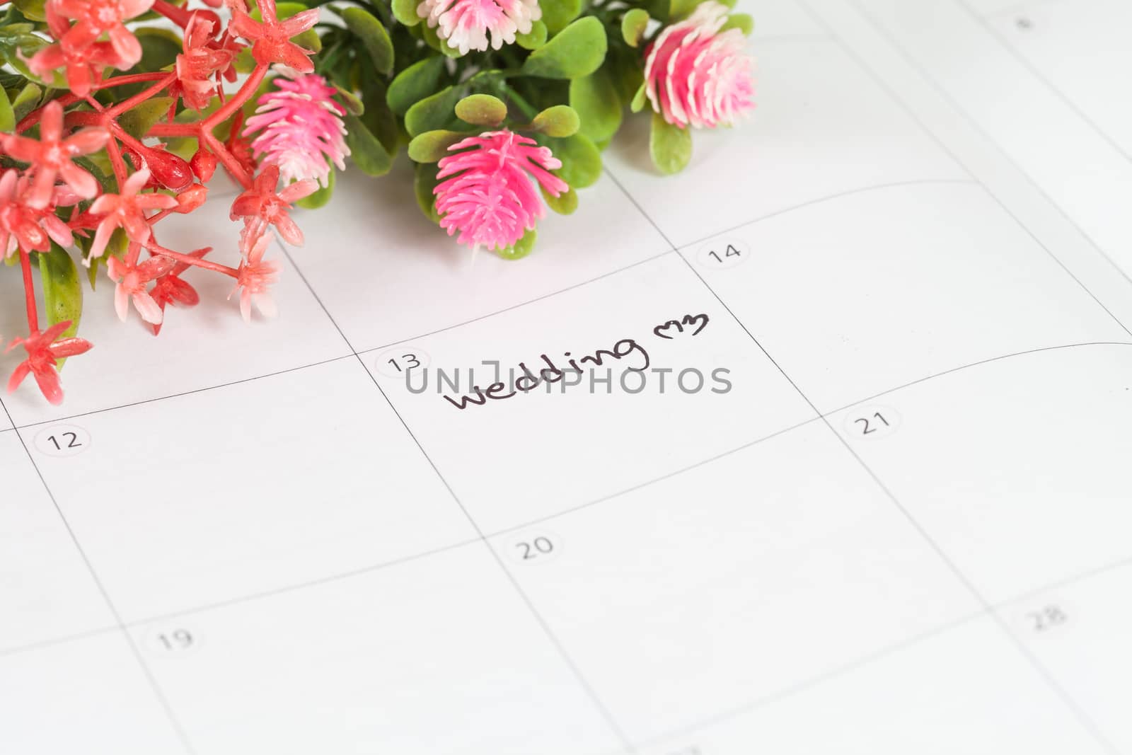 Reminder Wedding day in calendar