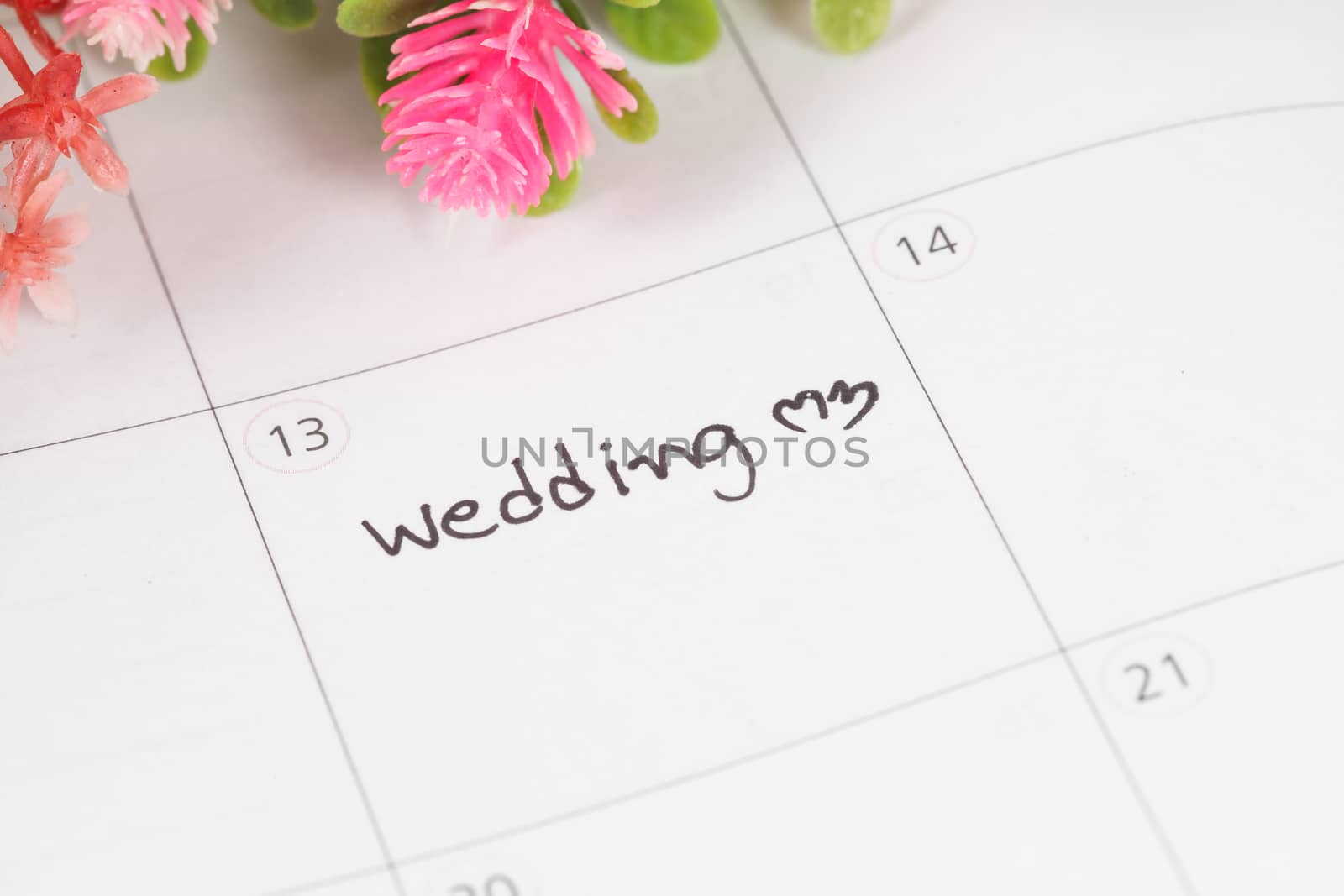 Reminder Wedding day in calendar
