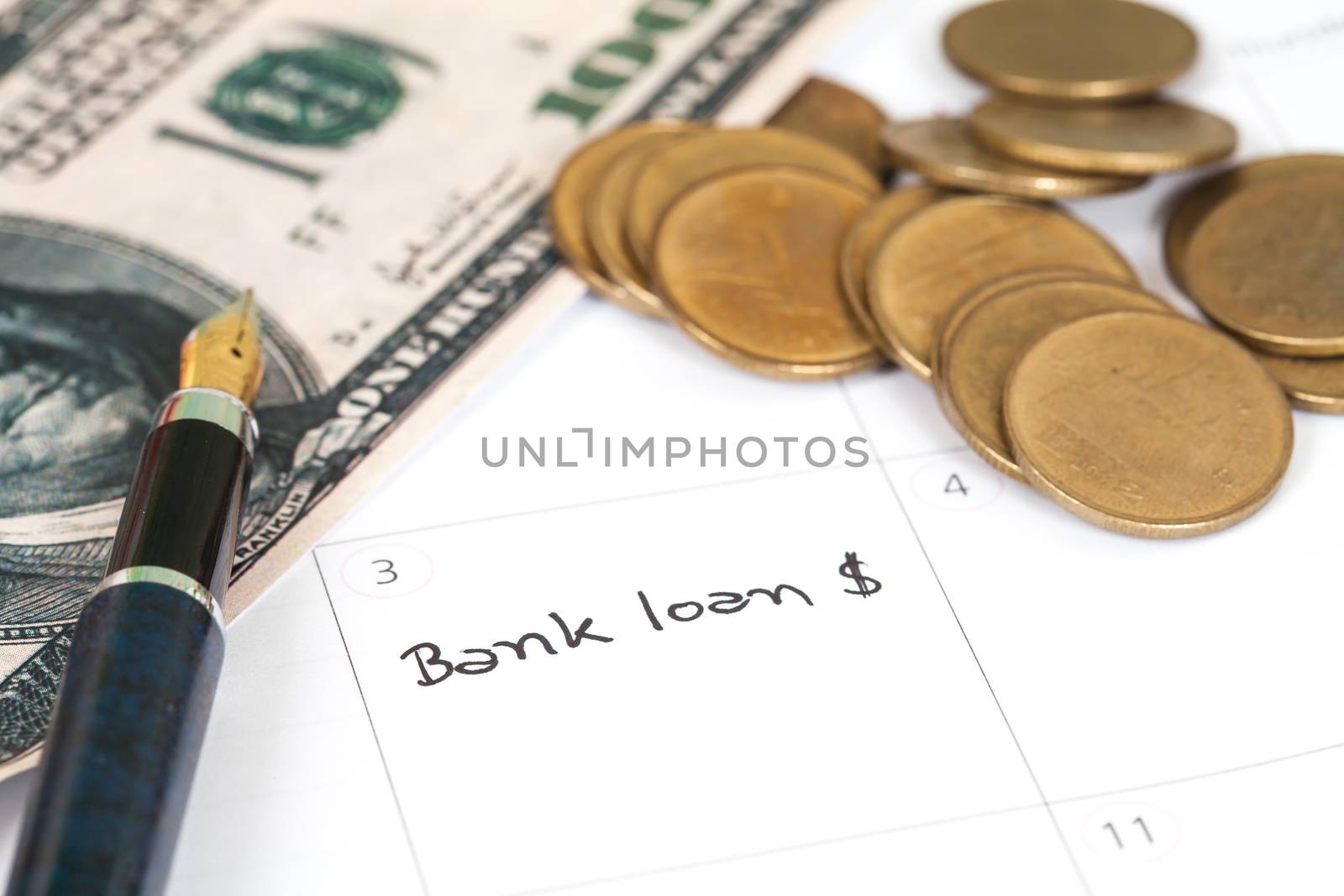 Reminder "bank loan" in calendar