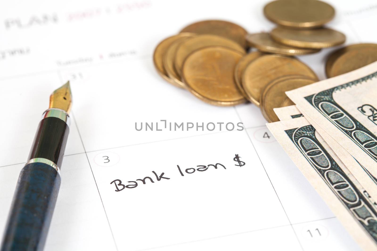 Reminder "bank loan" in calendar