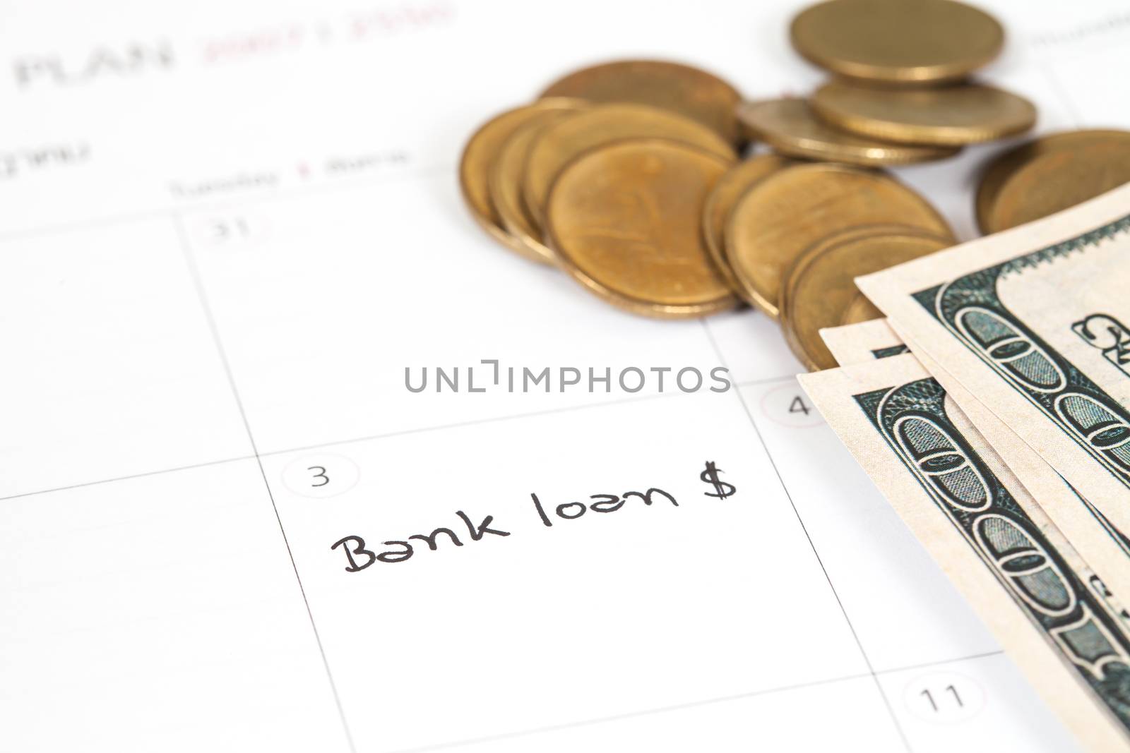 Reminder "bank loan" in calendar