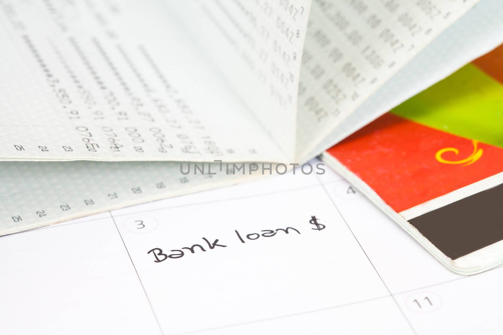 Reminder "bank loan" in calendar