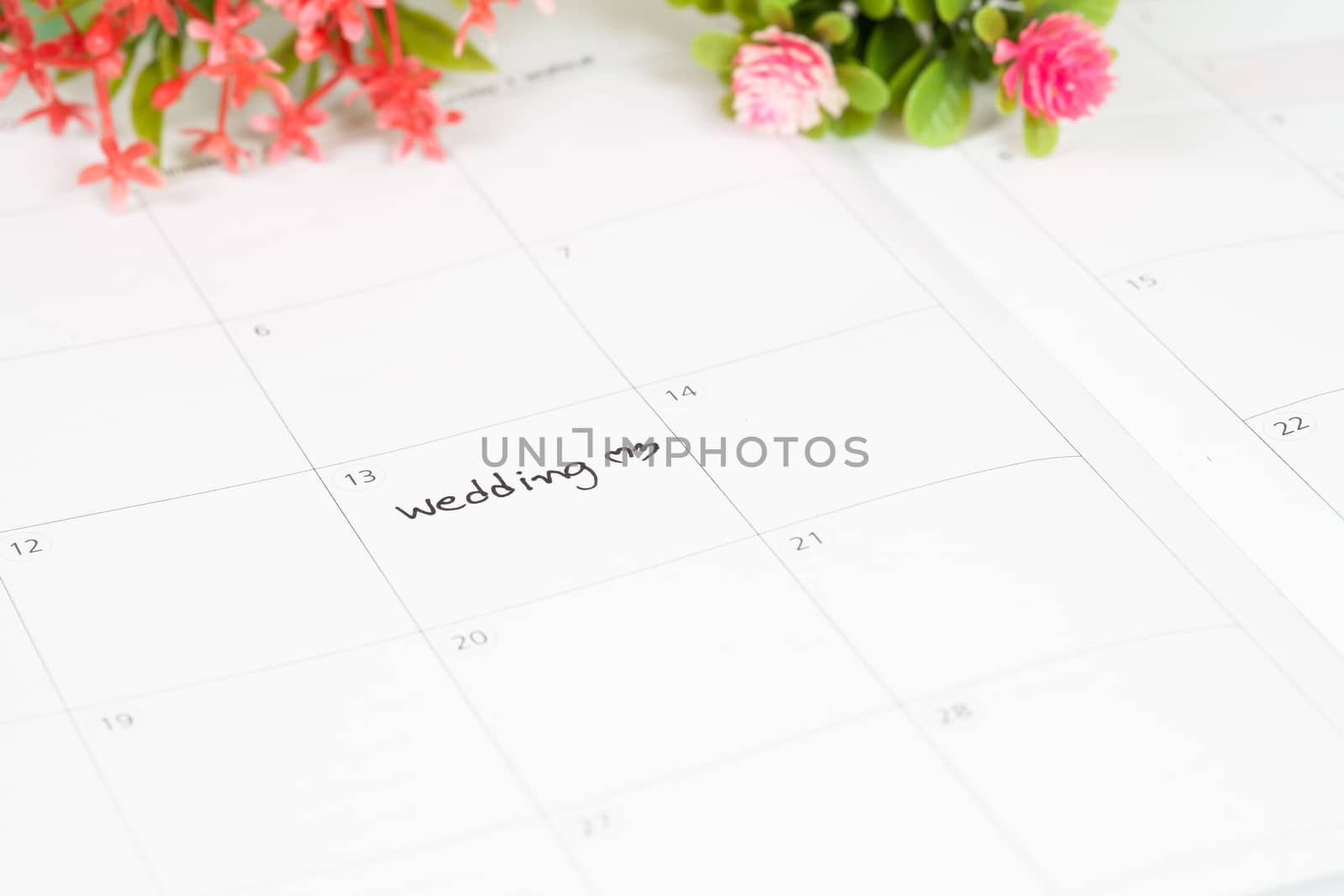 Reminder Wedding day in calendar