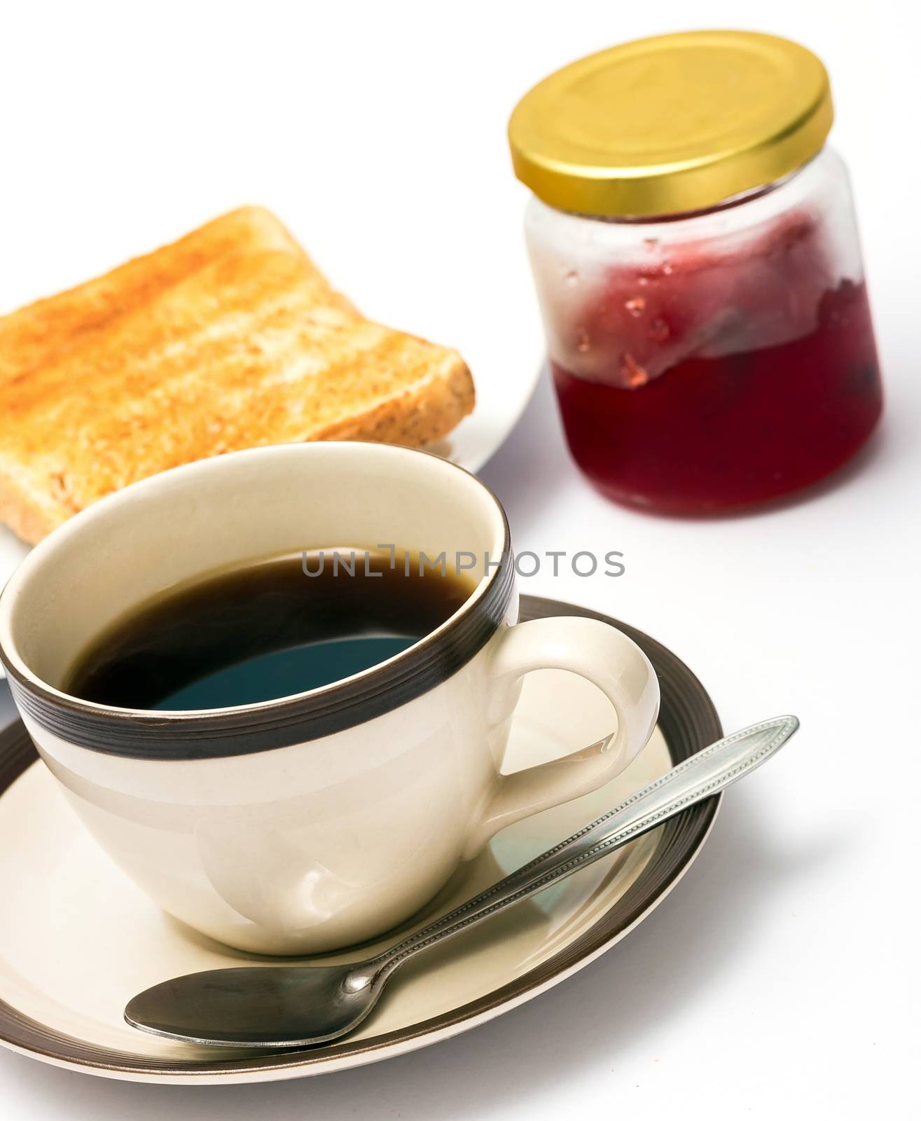 Toast And Coffee Represents Fruit Preserves And Bread  by stuartmiles
