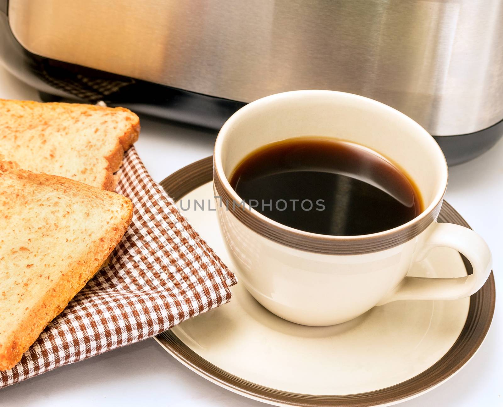 Coffee And Toast Indicates Morning Meal And Break  by stuartmiles