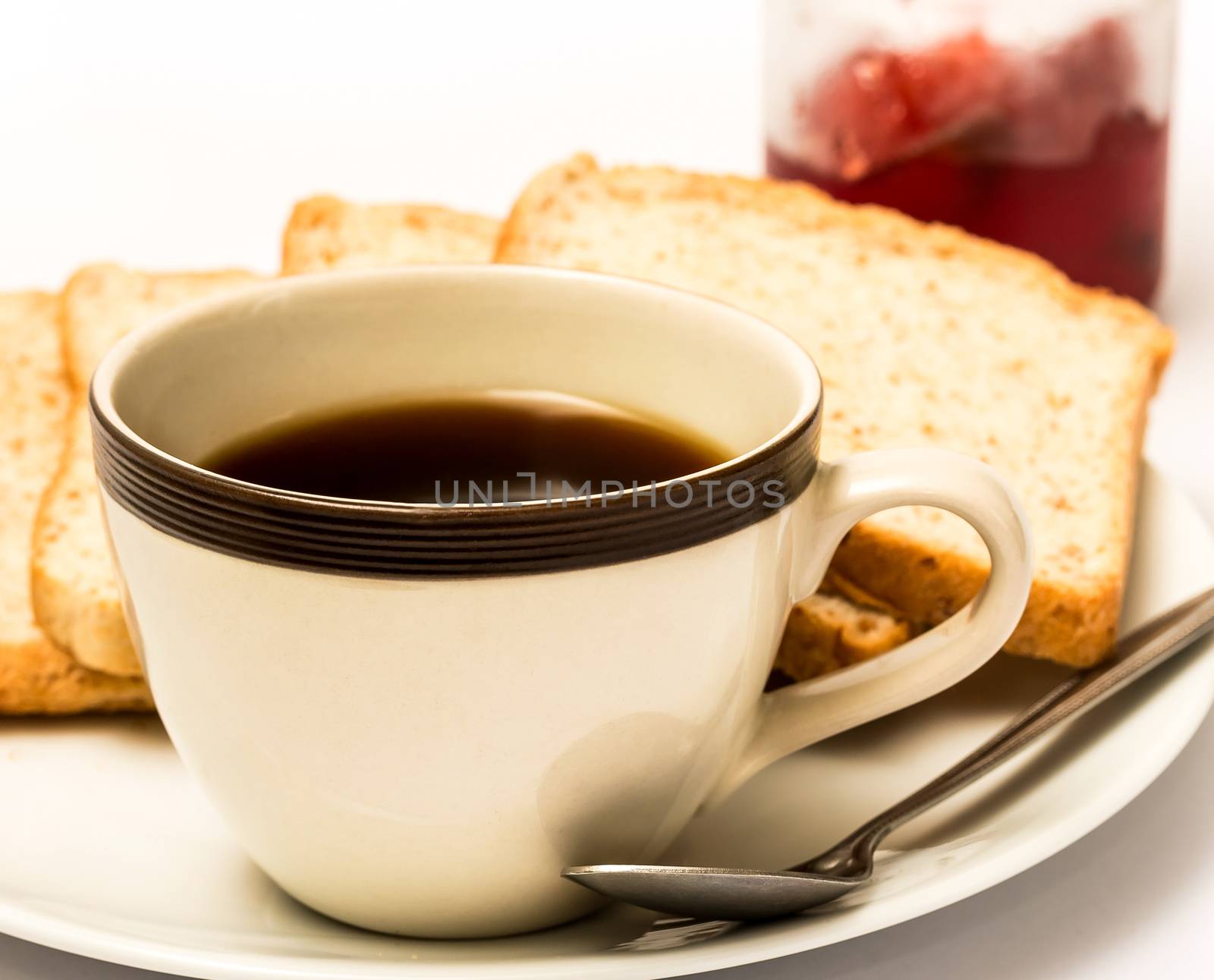 Bread And Coffee Representing Morning Meal And Beverage